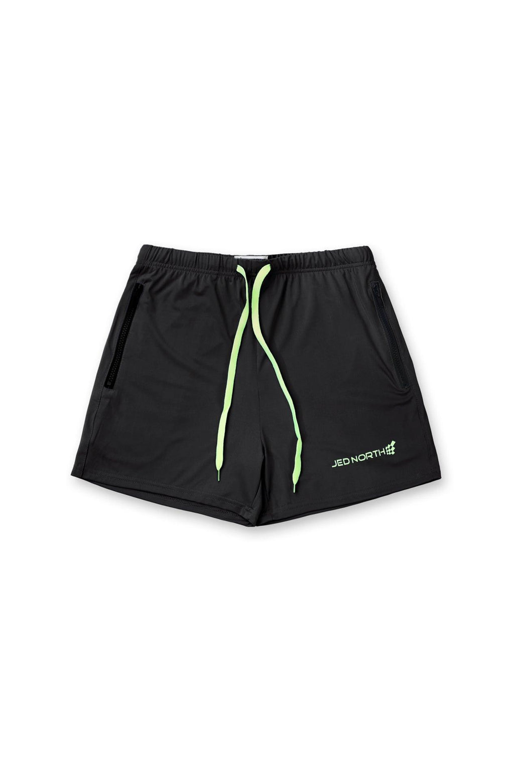 Jed North Agile Bodybuilding 4'' Shorts mit Reißverschlusstaschen – Schwarz