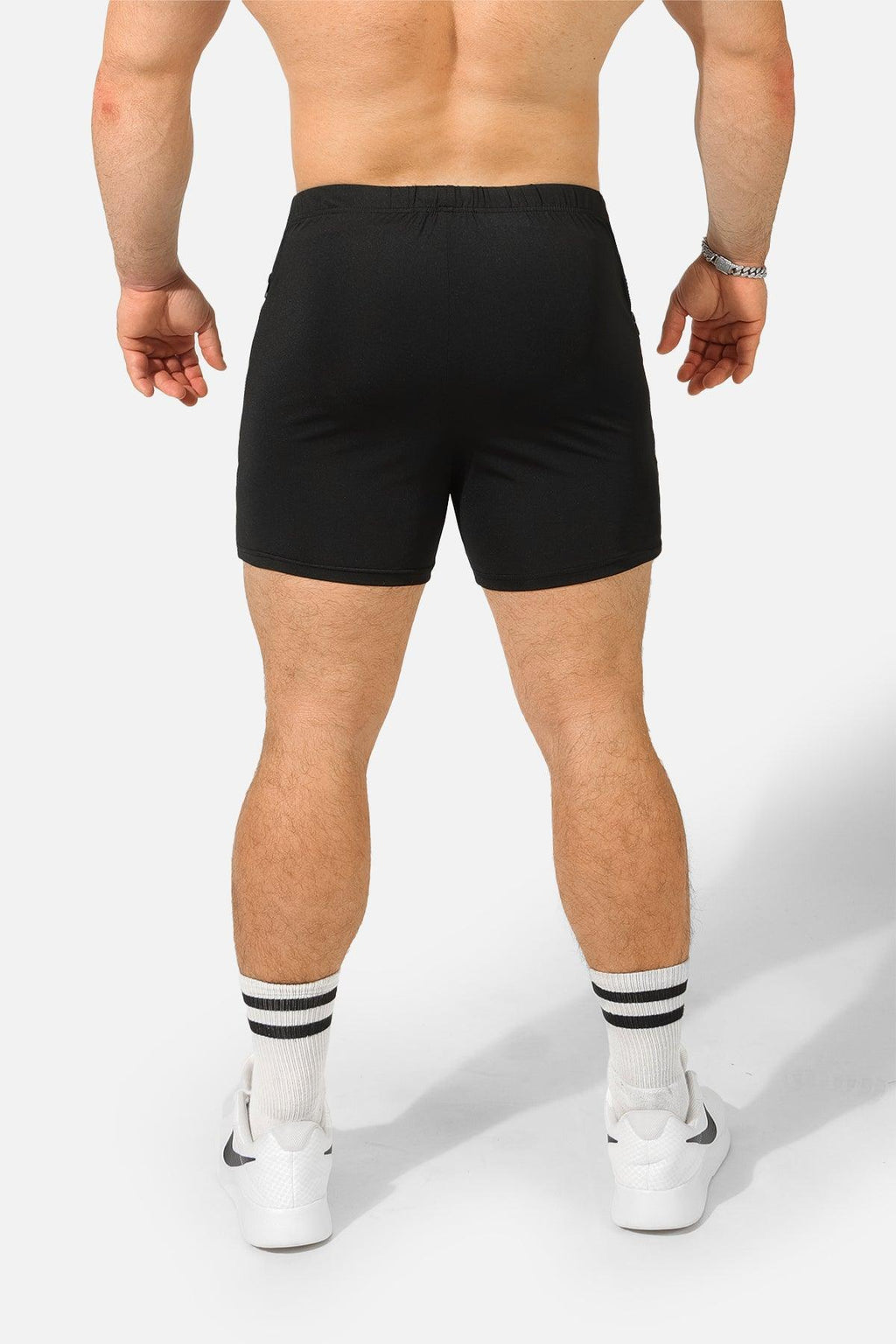 Jed North Men's Agile Bodybuilding 4'' Shorts w Zipper Pockets - Noir