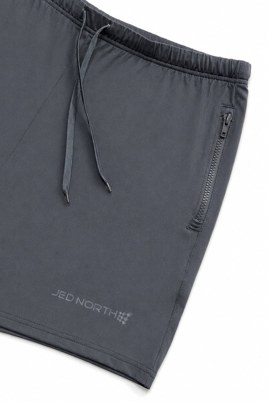Jed North Men's Agile Bodybuilding 4'' Shorts w Zipper Pockets - True Gray