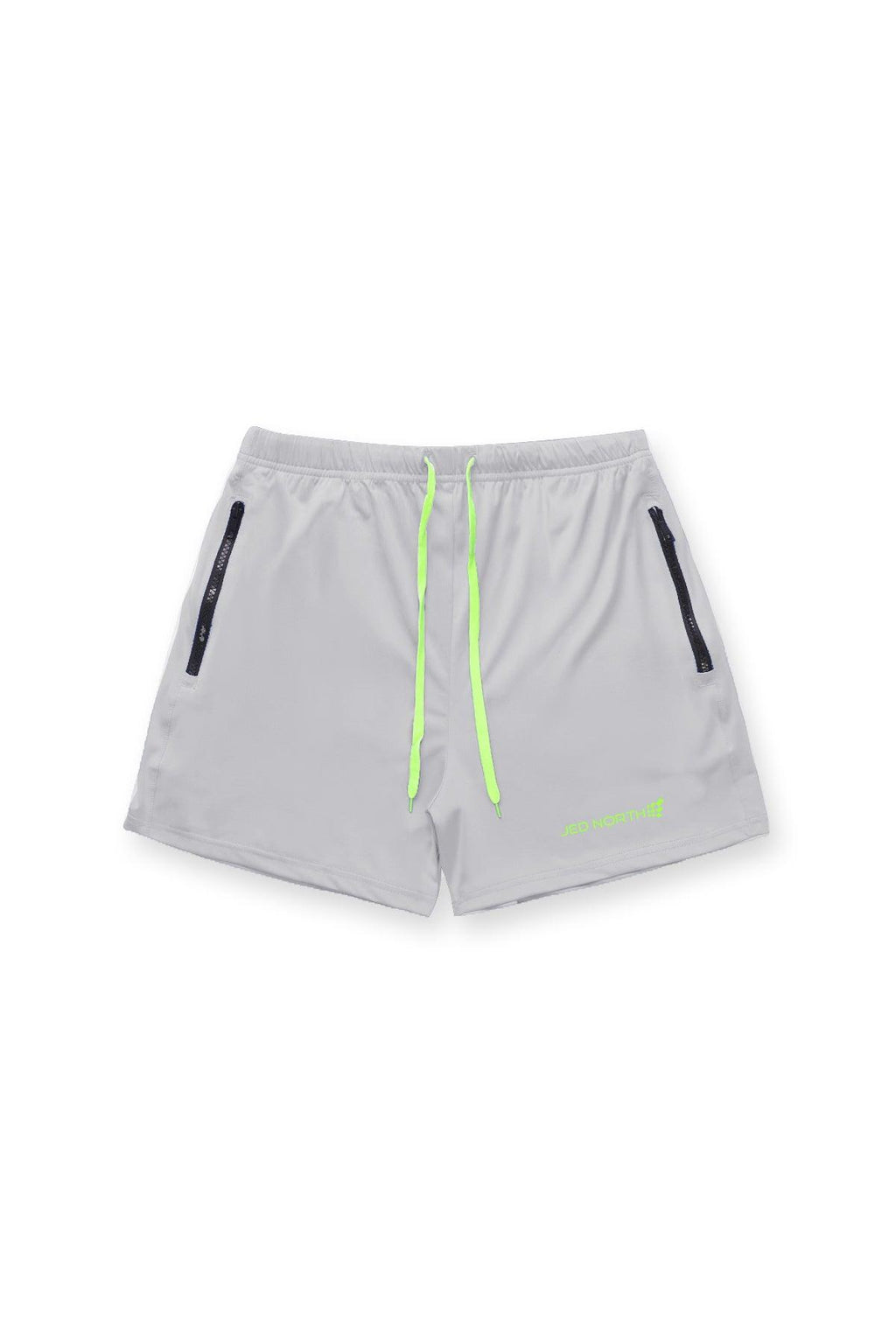 Jed North Men's Agile Bodybuilding 4'' Shorts w Zipper Pockets - Platinum Gray