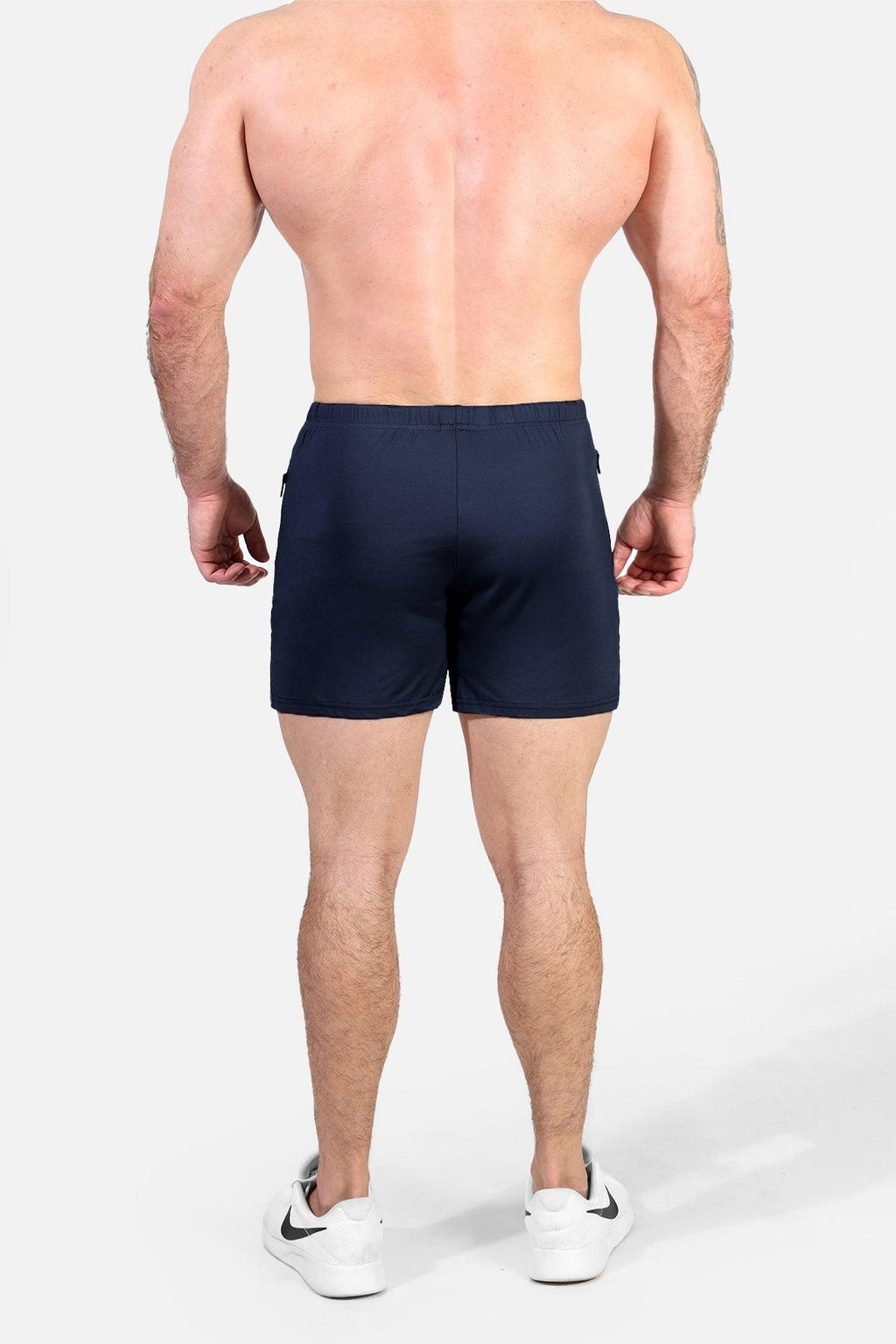 Jed North Men's Agile Bodybuilding 4'' Shorts w Zipper Pockets -  Navy Integrity