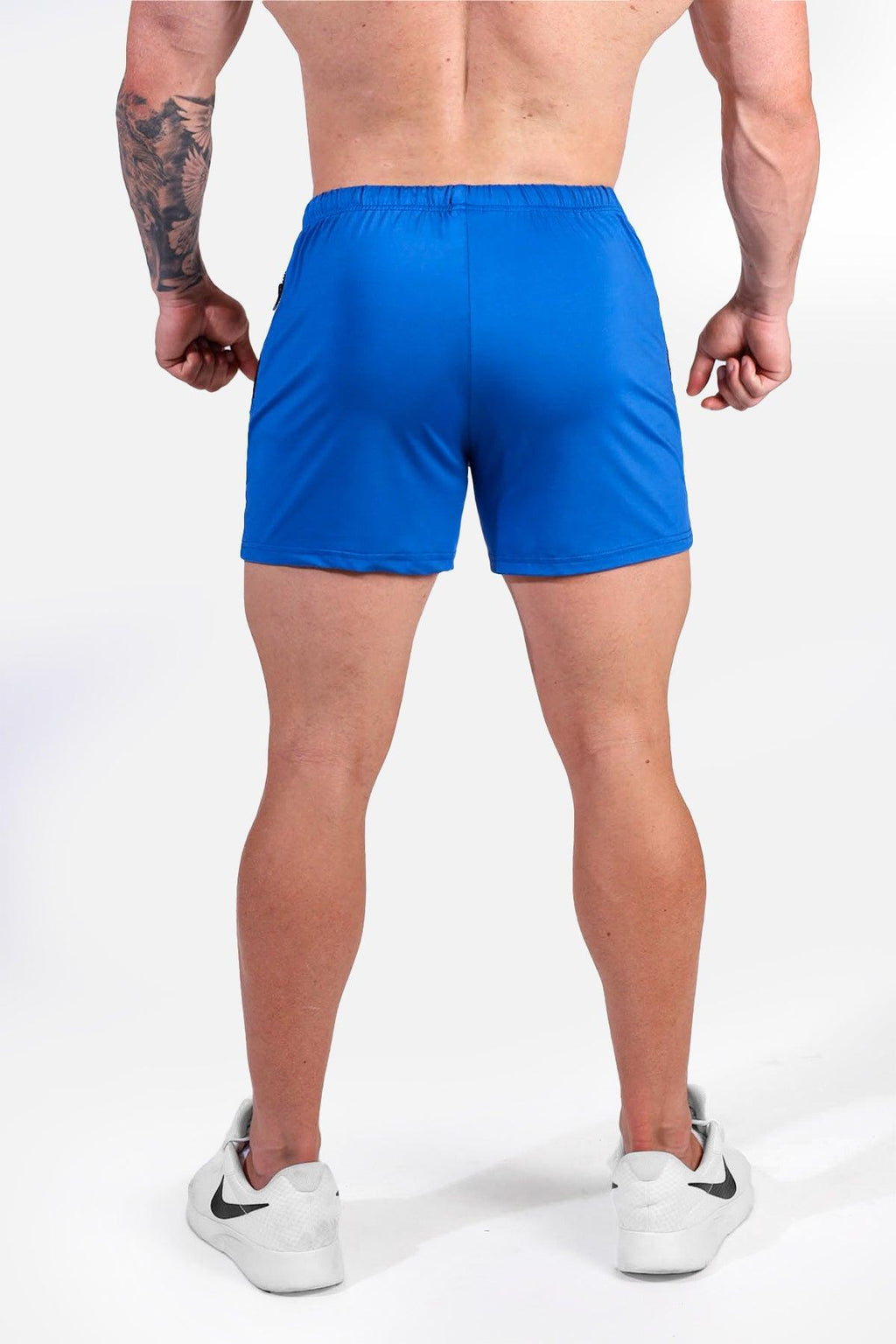 Jed North Men's Agile Bodybuilding 4'' Shorts w Zipper Pockets - Royal Blue