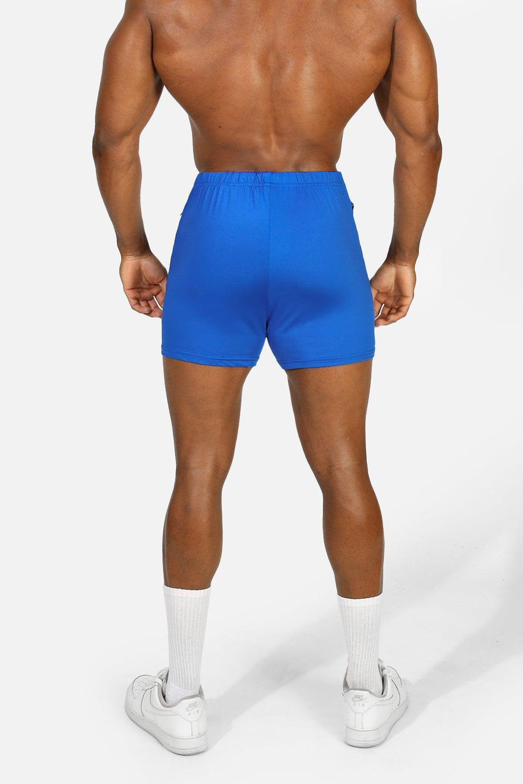 Jed North Men's Agile Bodybuilding 4'' Shorts w Zipper Pockets - Royal Blue