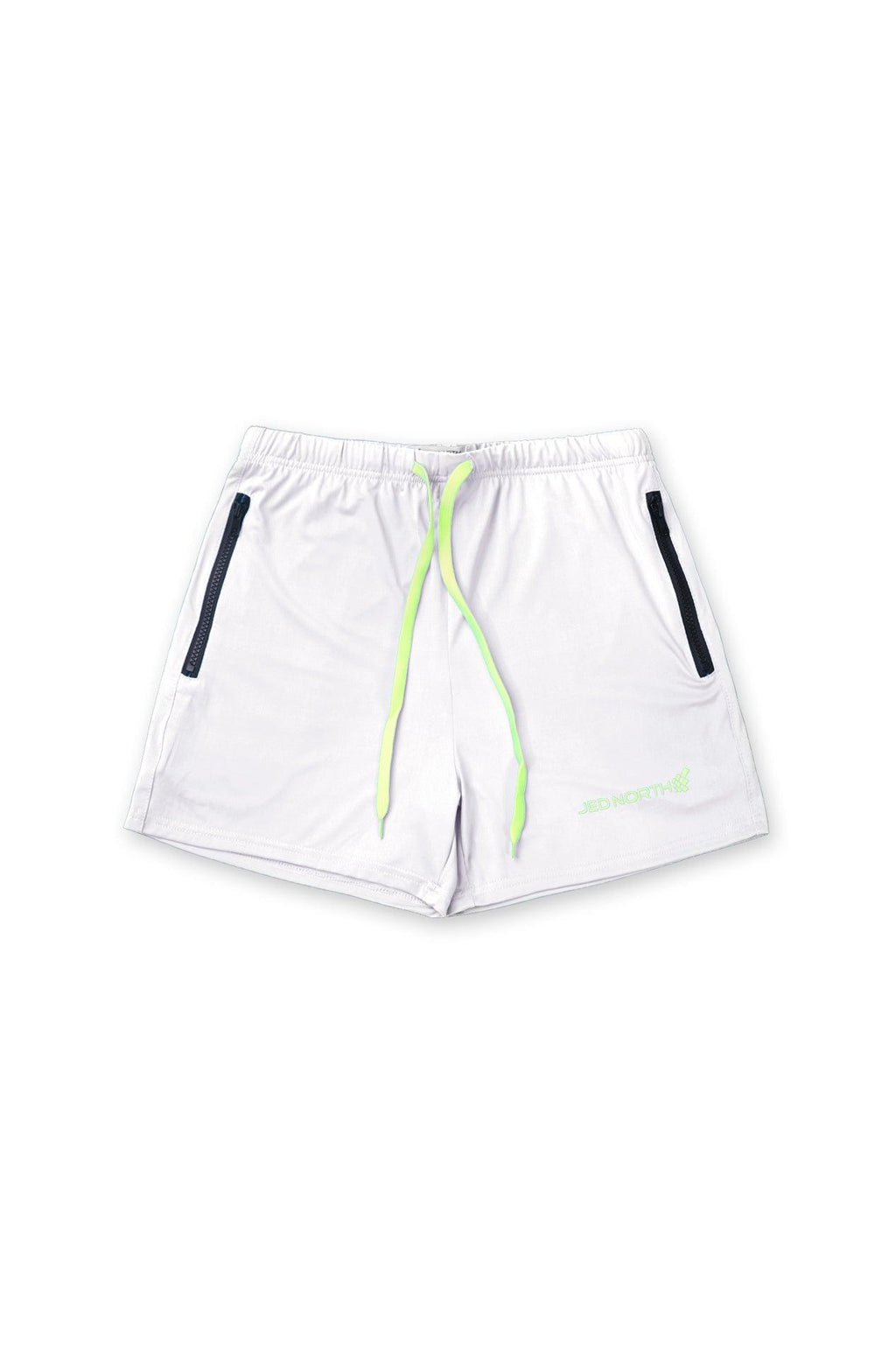 Jed North Agile Bodybuilding Pantalones Cortos de 4'' con Bolsillos con Cremallera - Blanco Roto