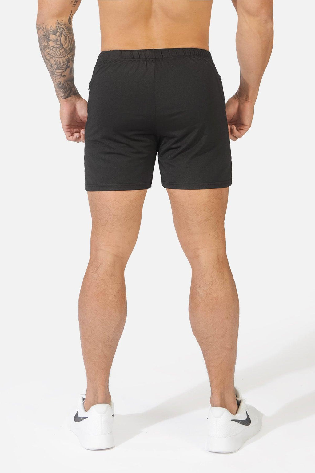 Jed North Agile Bodybuilding 4'' Shorts mit Reißverschlusstaschen – Schwarz