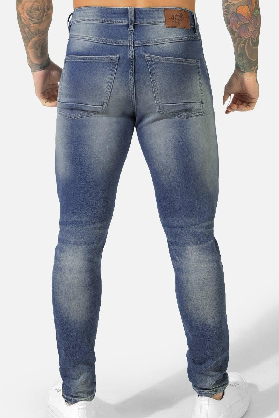 Jed North Men's Men's Premium Fitted Stretchy Jeans - Faded Dark Blue