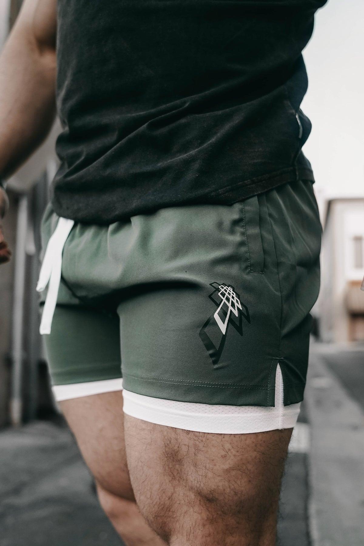 Men's 2-In-1 Active 5" Training Shorts - Olive