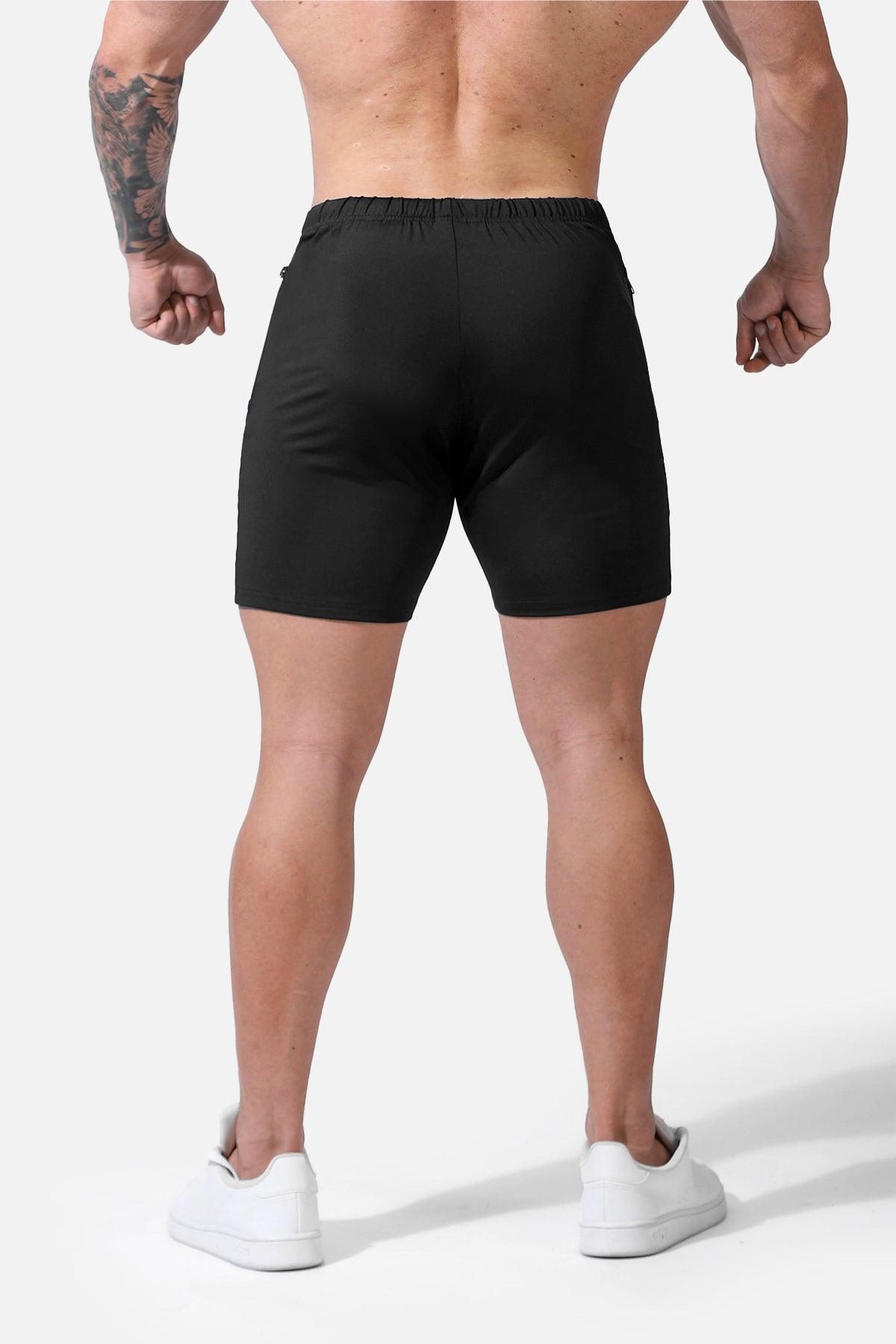 Agile Plus 5.5'' Bodybuilding Shorts w Zipper Pockets - Black