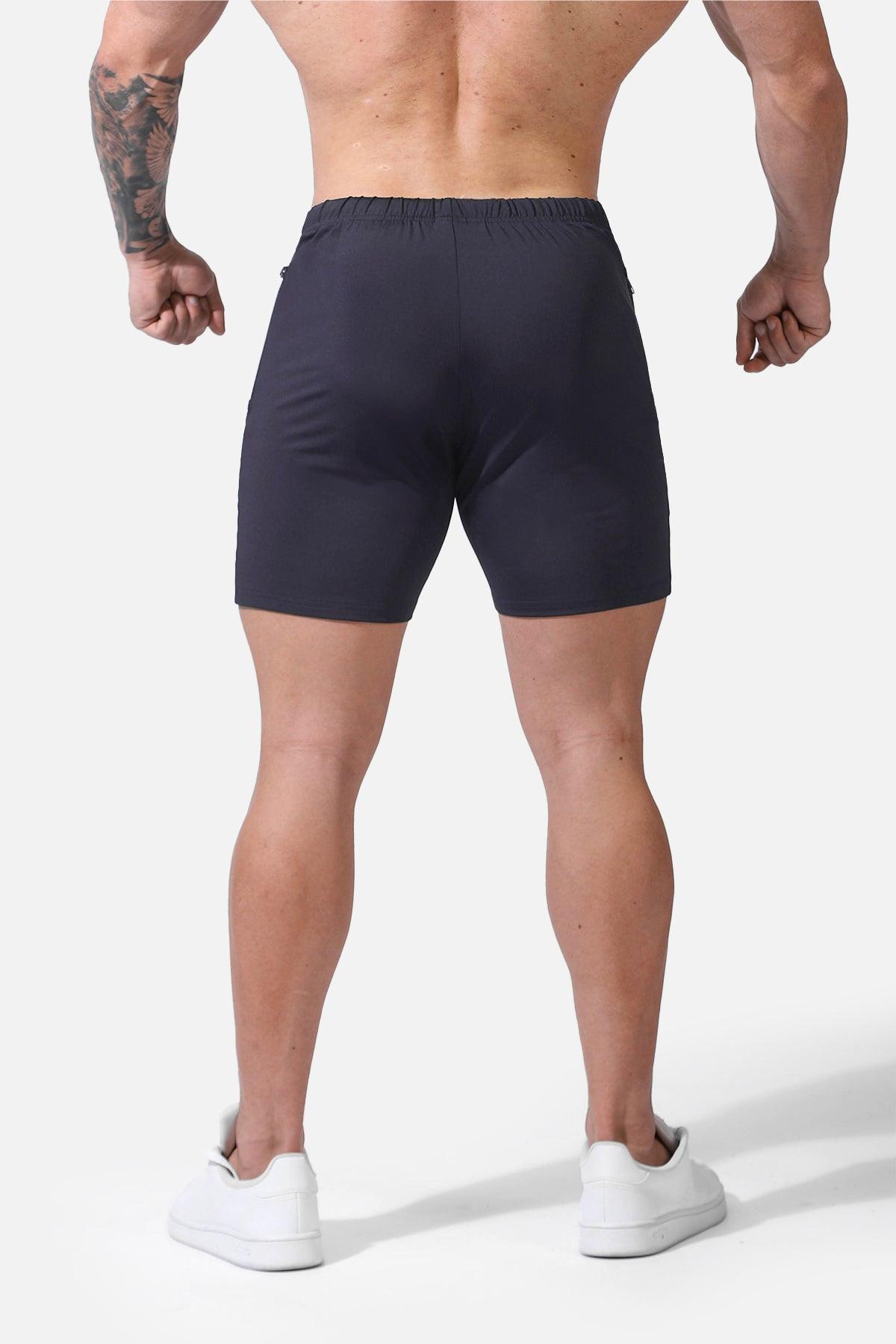 Jed North Men's Agile Plus 6.5'' Bodybuilding Shorts w Zipper Pockets - Gray