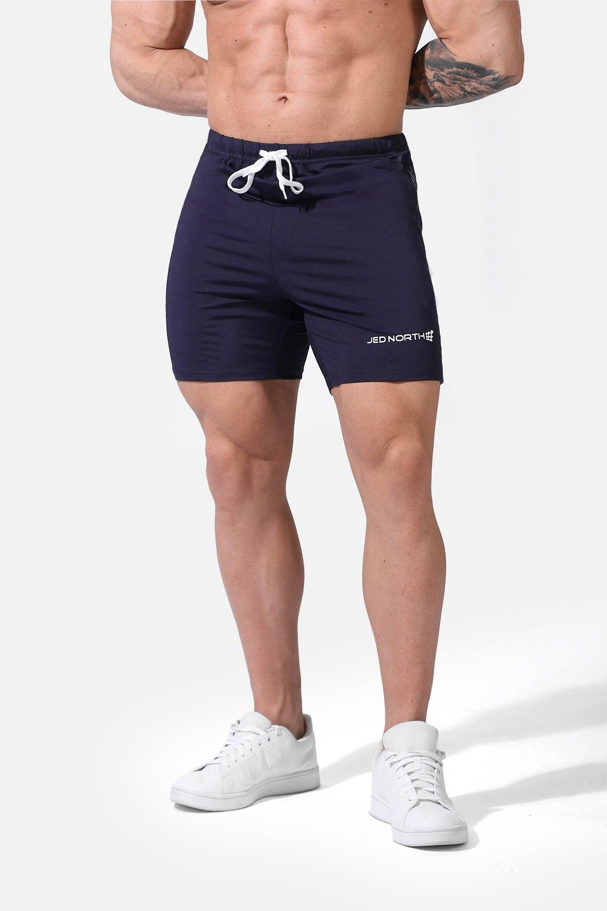 Agile Plus 5.5'' Bodybuilding Shorts w Zipper Pockets - Navy
