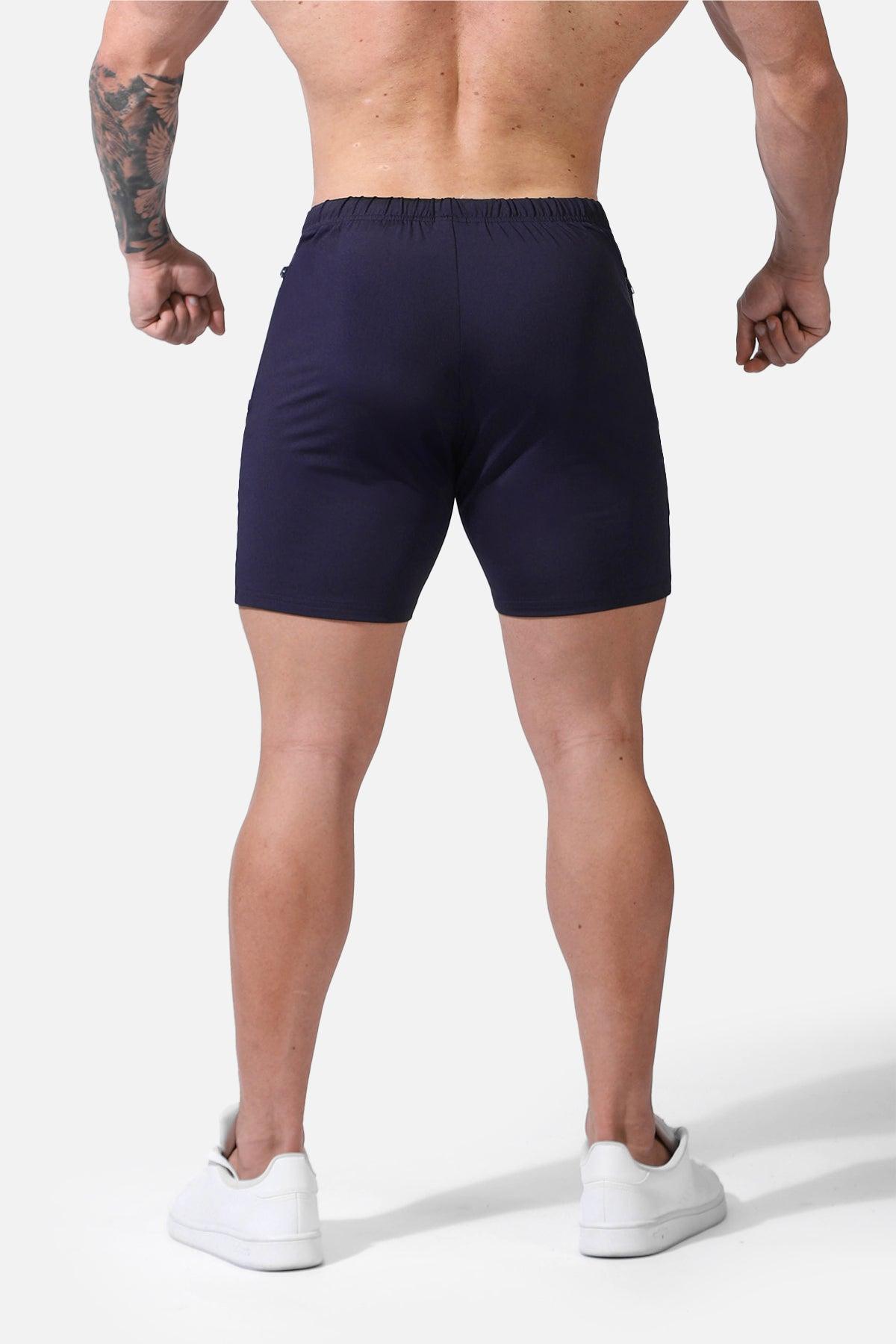 Agile Plus 5,5'' Bodybuilding-Shorts mit Reißverschlusstaschen - Marineblau