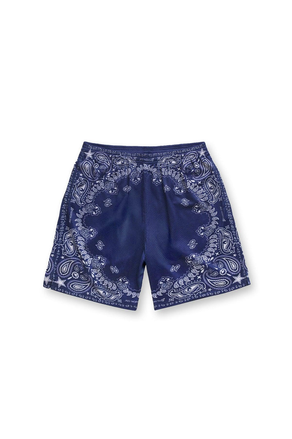 Jed North Men's Jersey Mesh 7.5" Gym Shorts - Navy Paisley