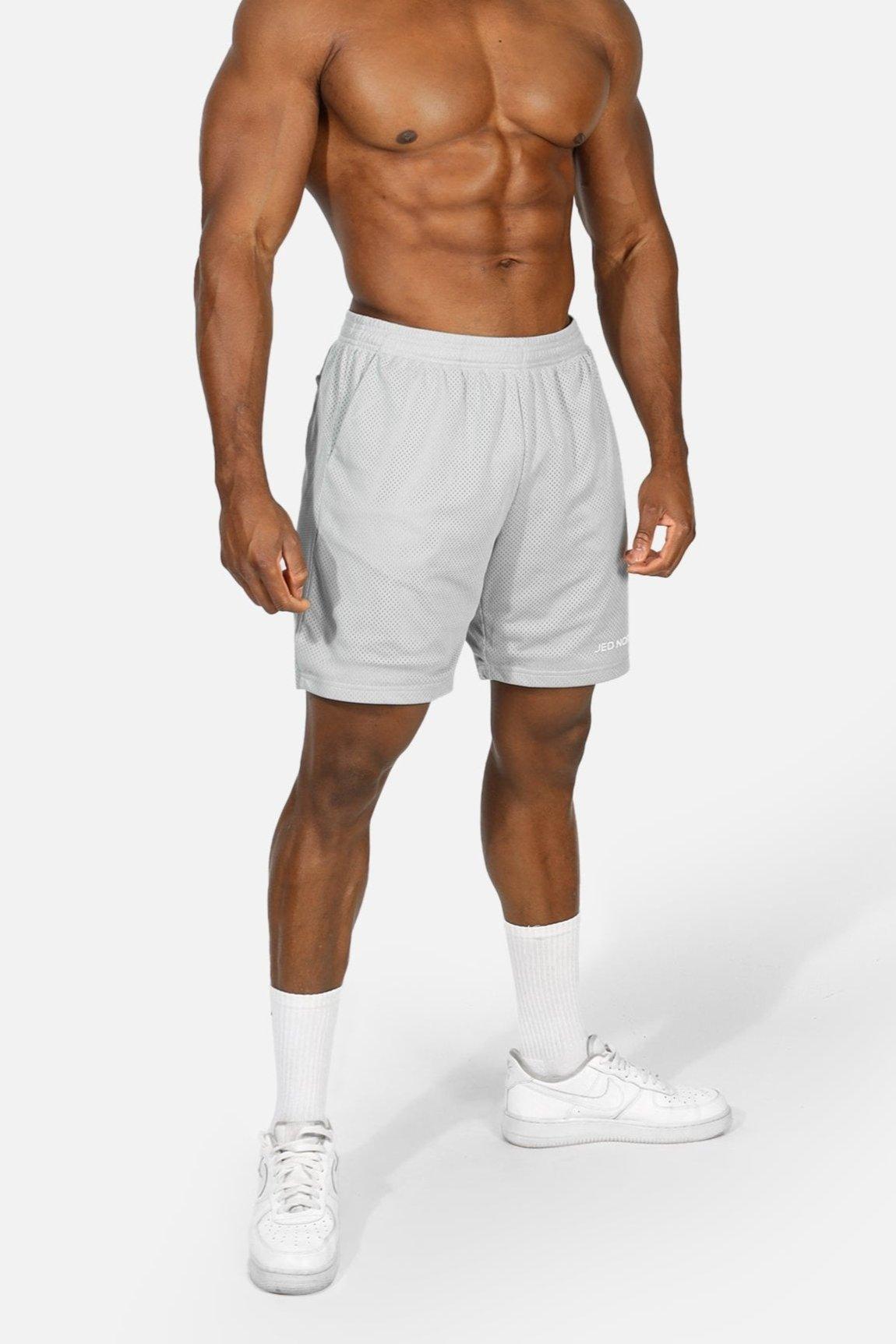 Jed North Jersey Mesh 7,5" Gym Shorts - Polar Silber