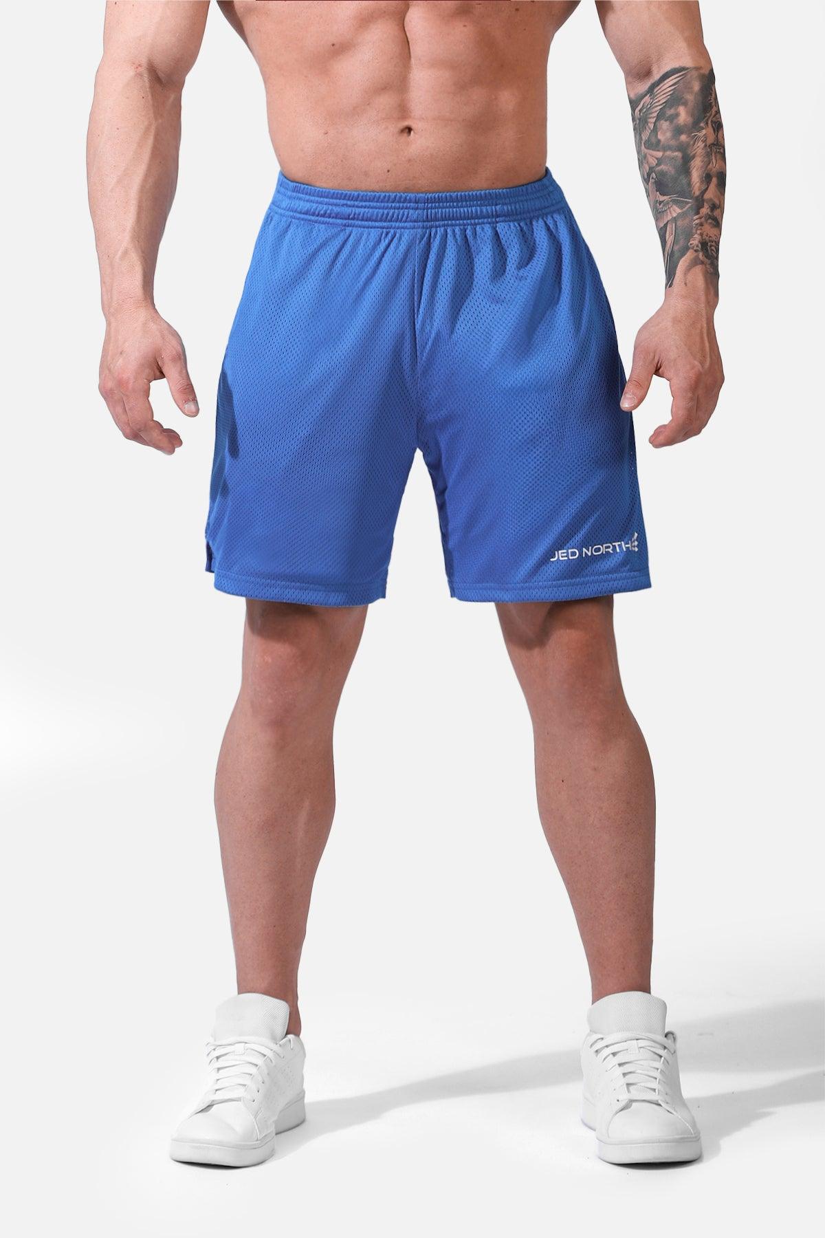 Jed North Jersey Mesh 7.5" Gym Shorts - Blue