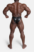 Jed North Bodybuilding Posing Trunks - Metallic Schwarz