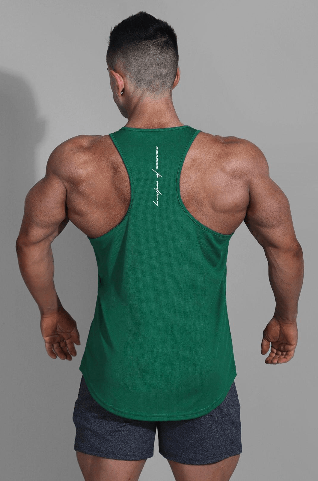 Jed North Schnelltrocknender Bodybuilding-Workout-Stringer – Smaragdgrün