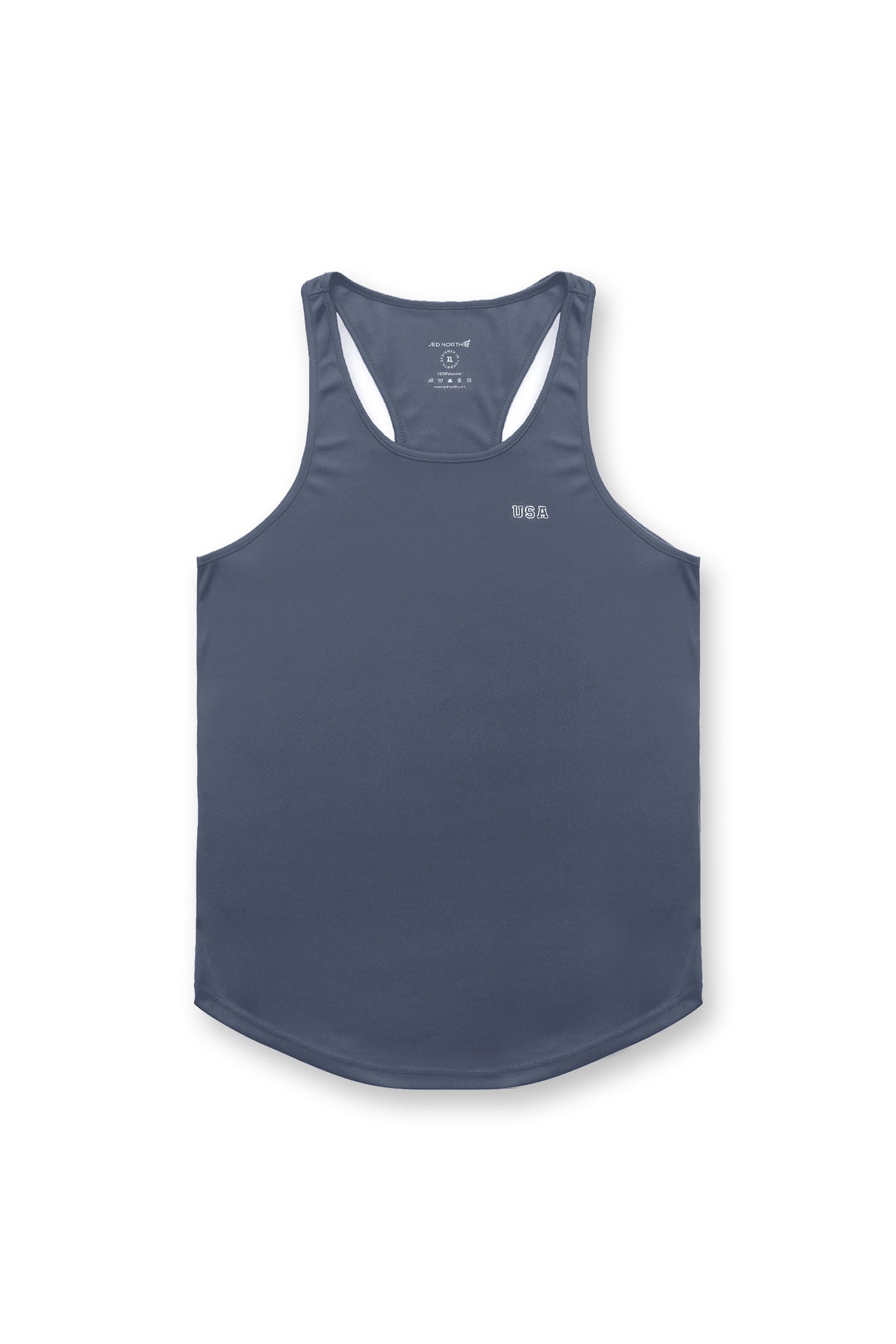 Jed North Fast-Dry Bodybuilding Workout Stringer – Grau USA Logo