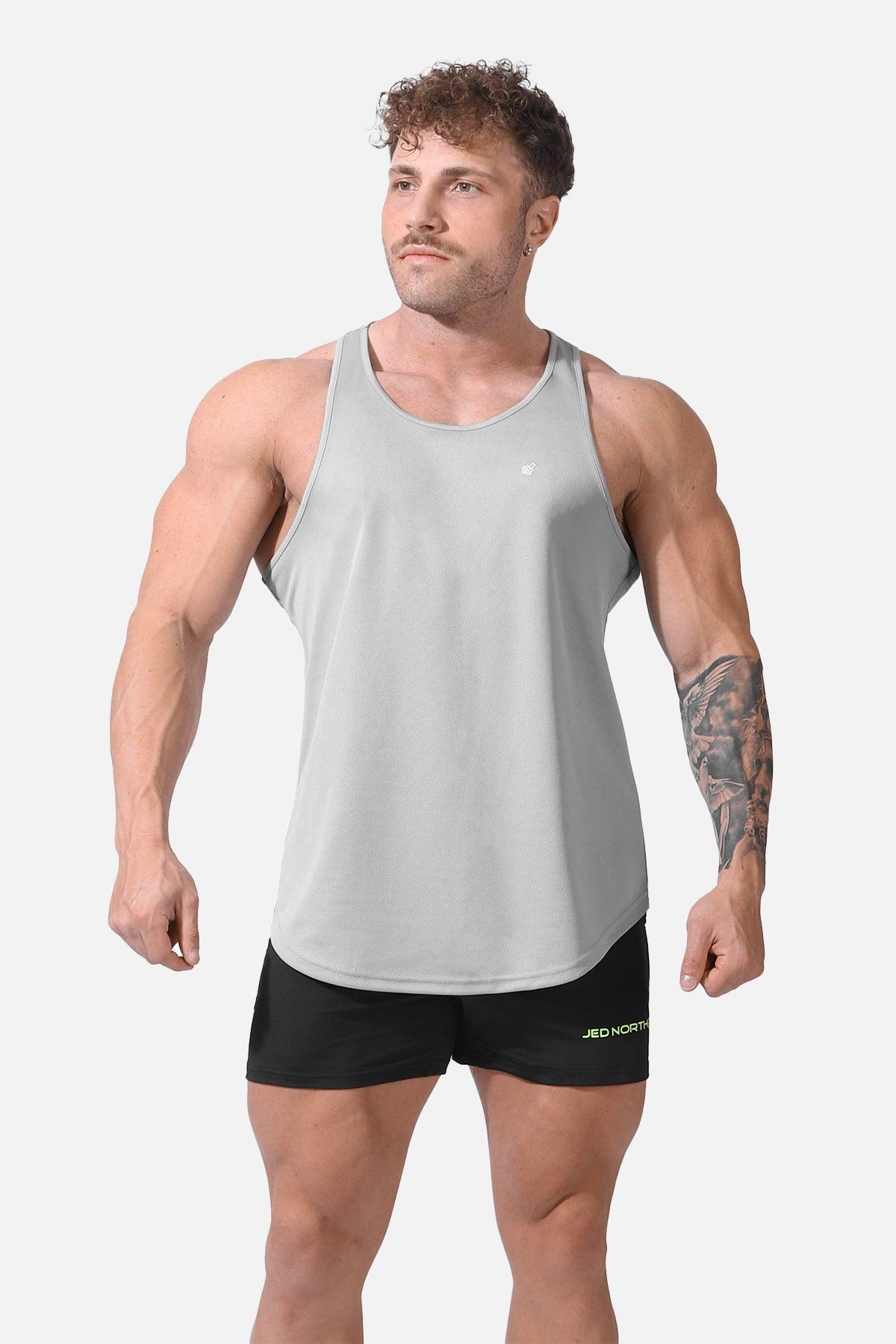 Schnelltrocknender Bodybuilding-Workout-Stringer - Silber