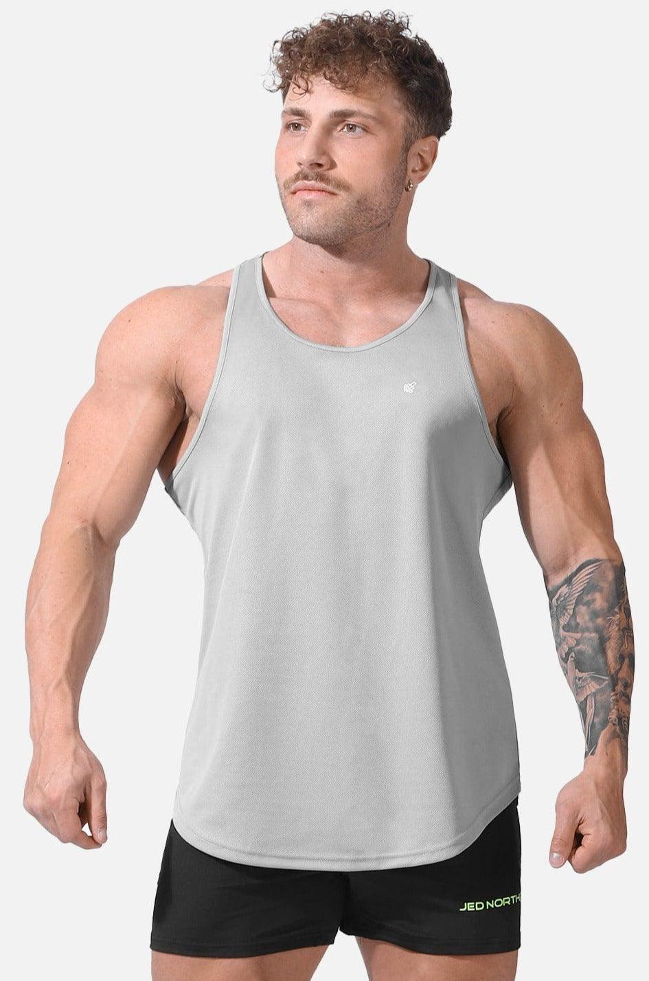 Jed North Fast-Dry Bodybuilding Workout Stringer - Silver