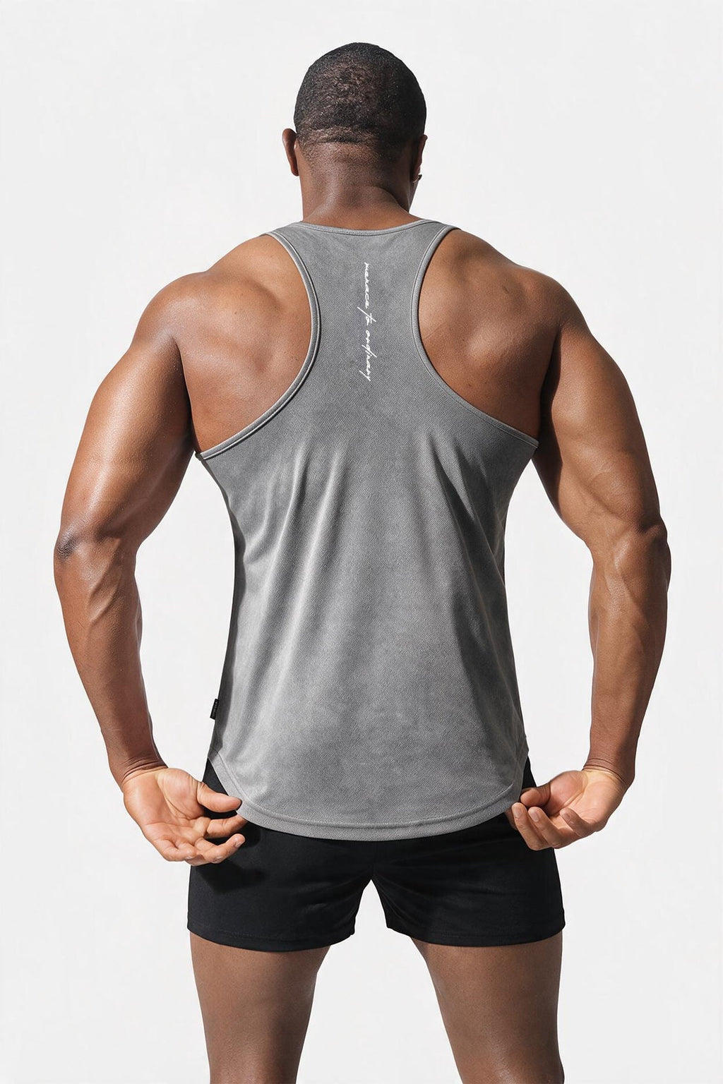 Jed North Men's Fast-Dry Bodybuilding Workout Stringer - Dusted Silver