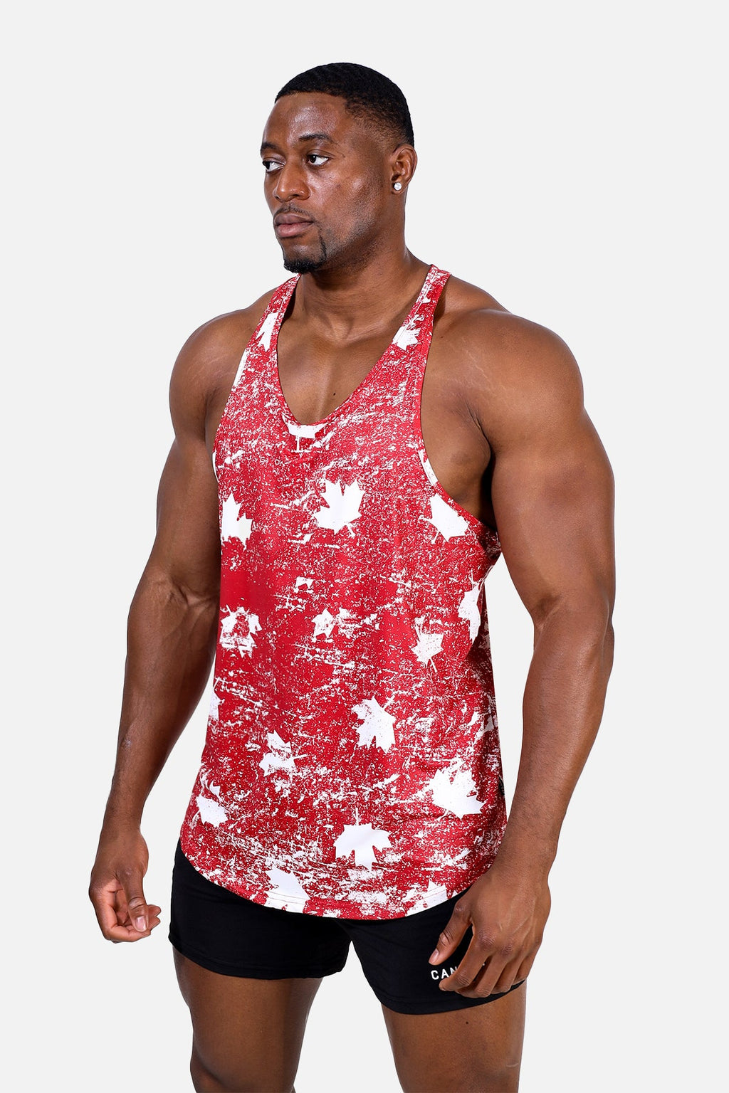 Camiseta sin mangas con estampado de Jed North - Hoja de arce roja