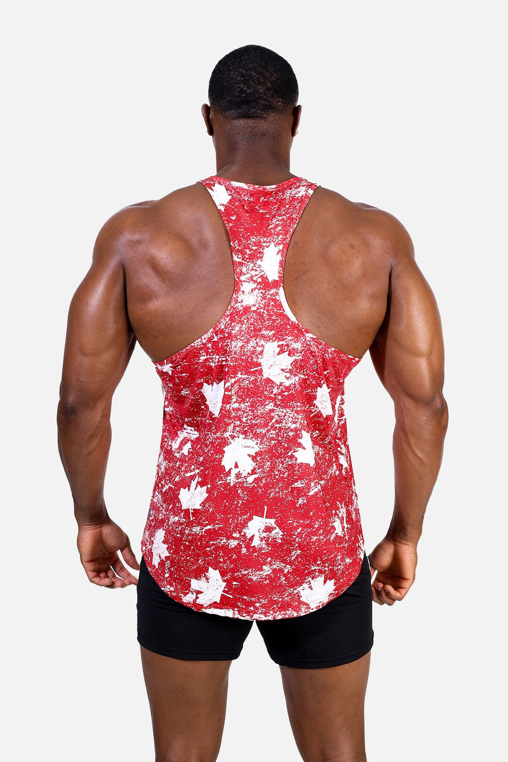 Camiseta sin mangas con estampado de Jed North - Hoja de arce roja