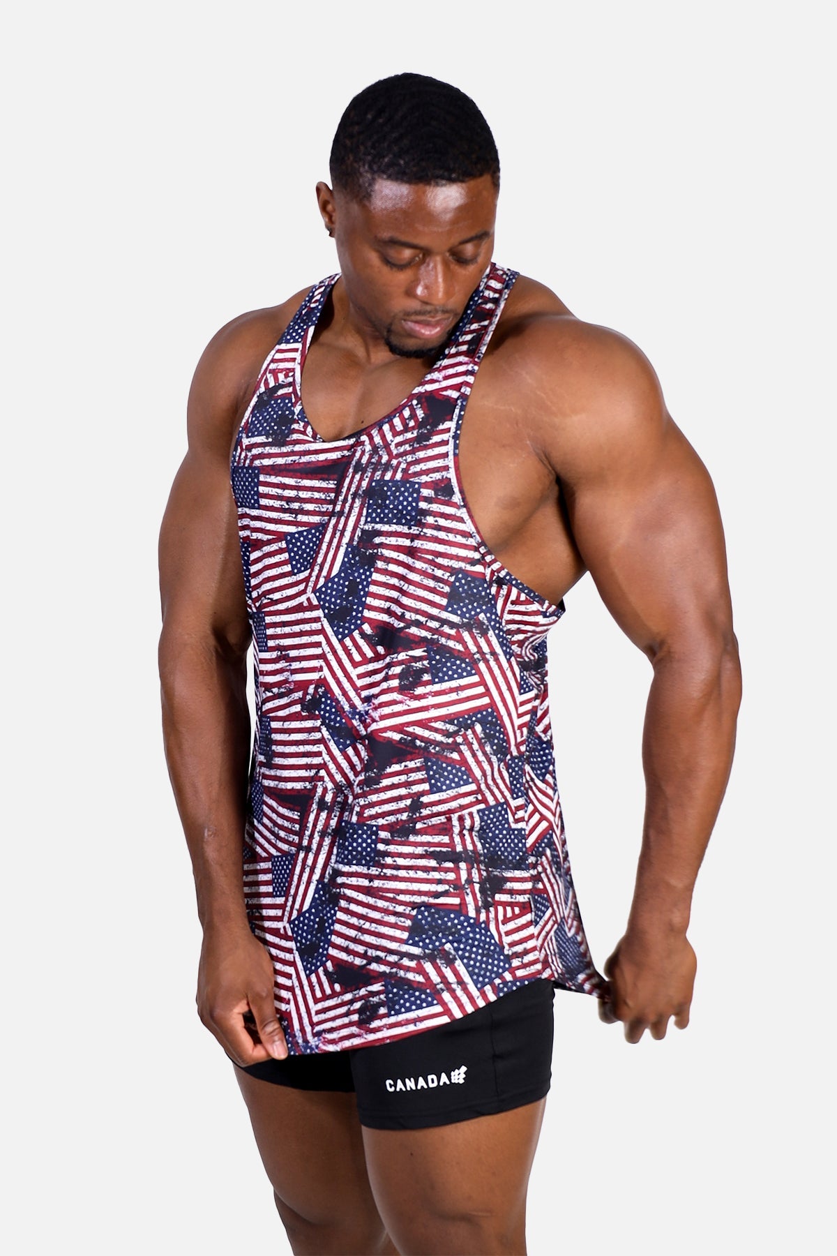 Jed North Graphic Muscle Stringer – USA-Flagge