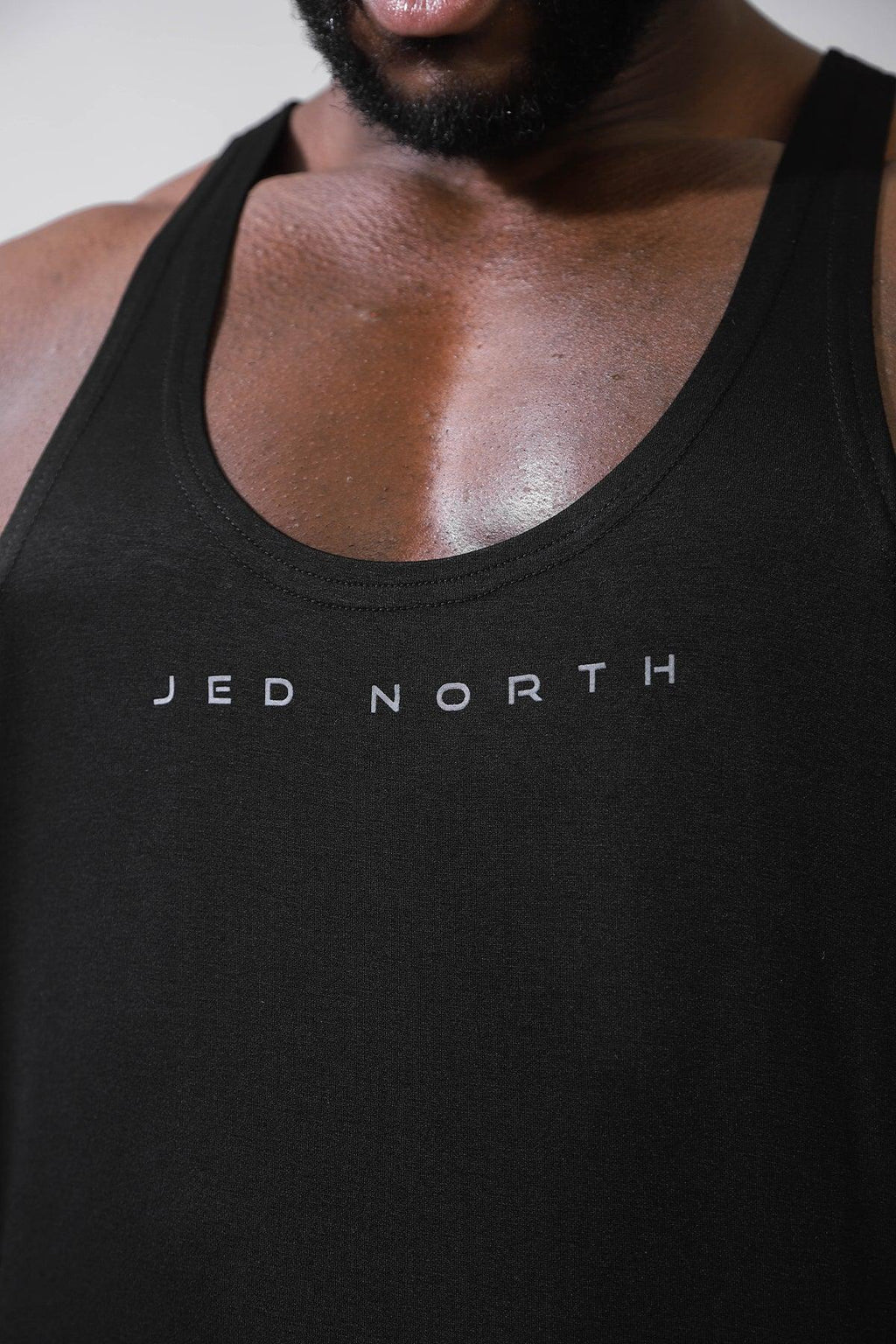 Jed North Klassischer Bodybuilding-Racerback-Stringer – Premium Schwarz