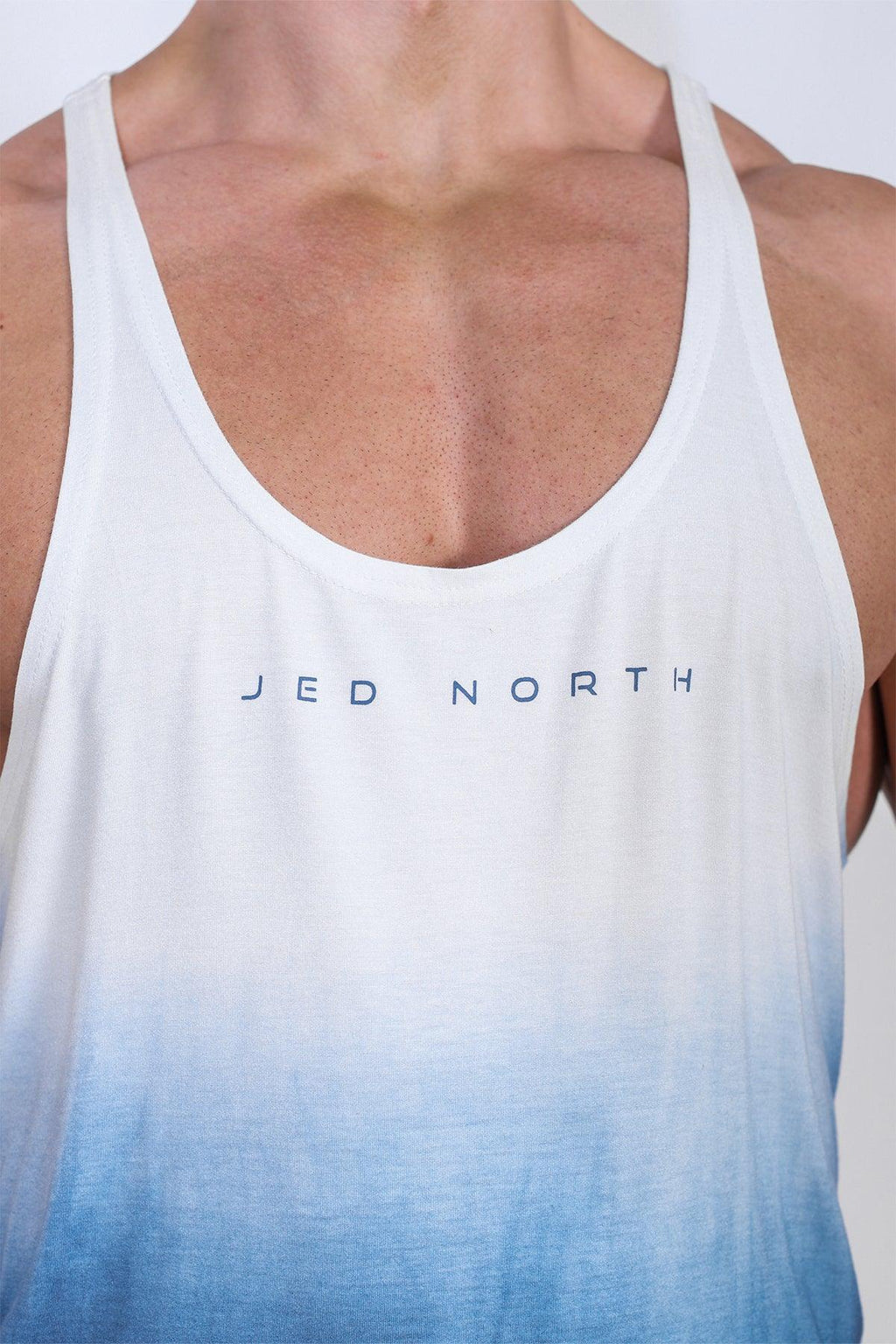 Jed North Men's Classic Bodybuilding Racerback Stringer - Ombre Blue