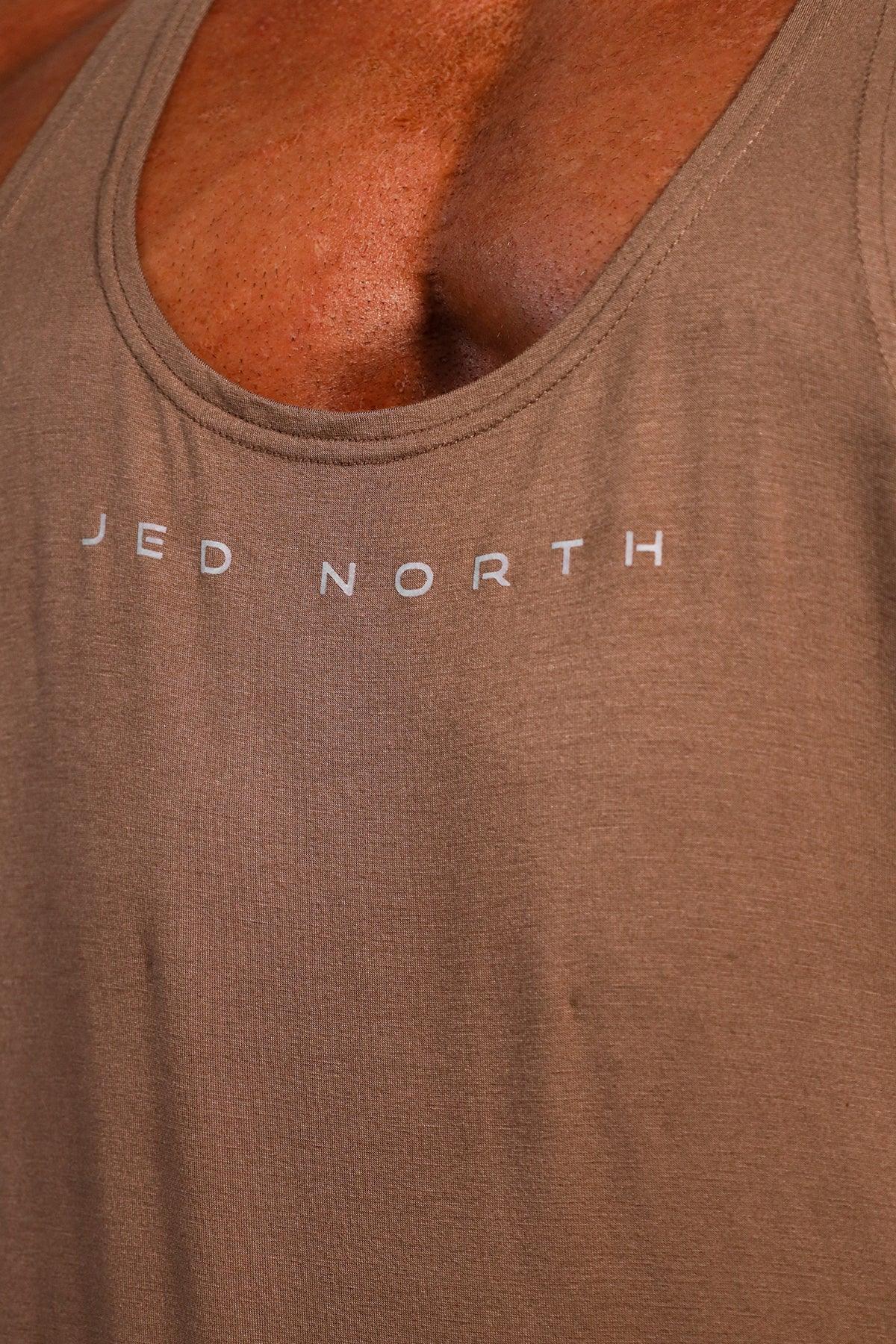 Jed North Klassischer Bodybuilding-Racerback-Stringer – Walnussbraun