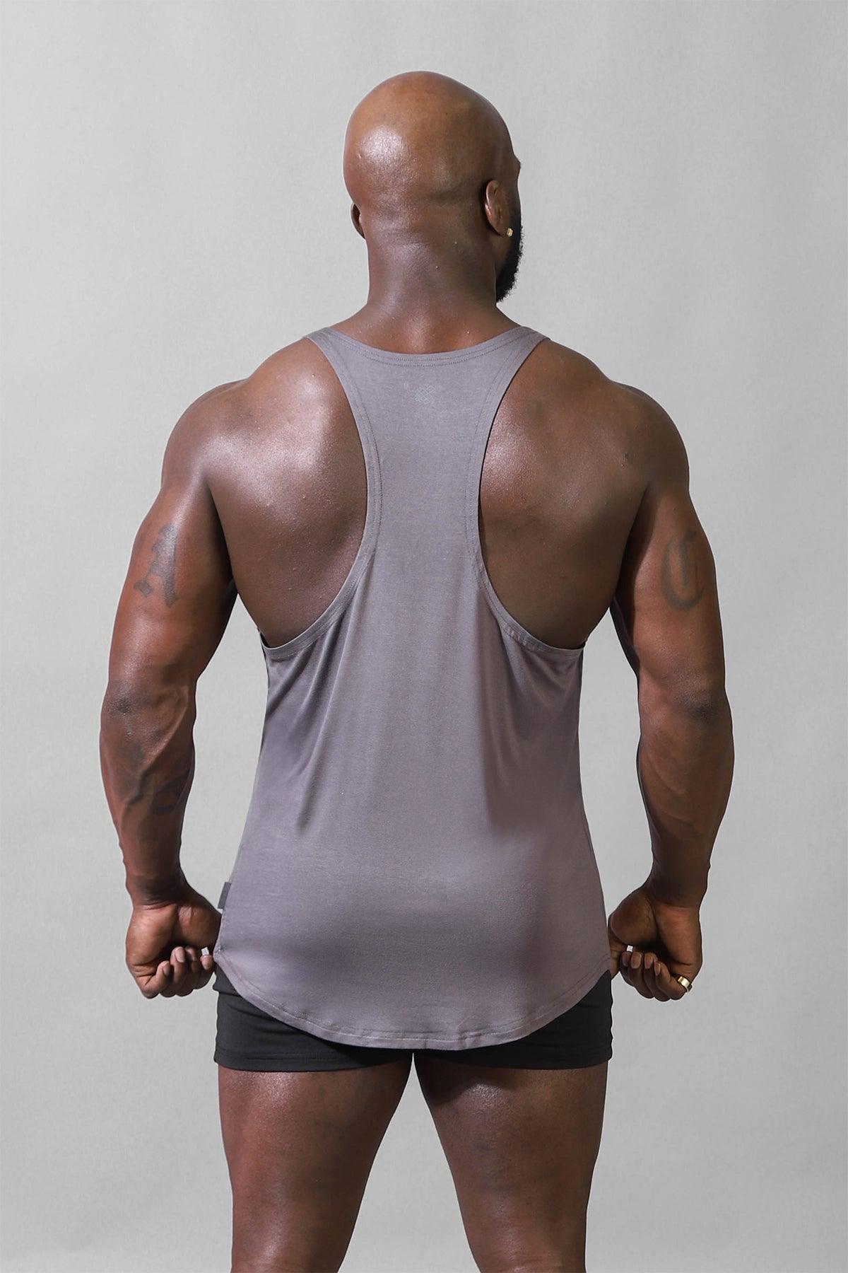 Classic Bodybuilding Racerback Stringer - Steel Gray