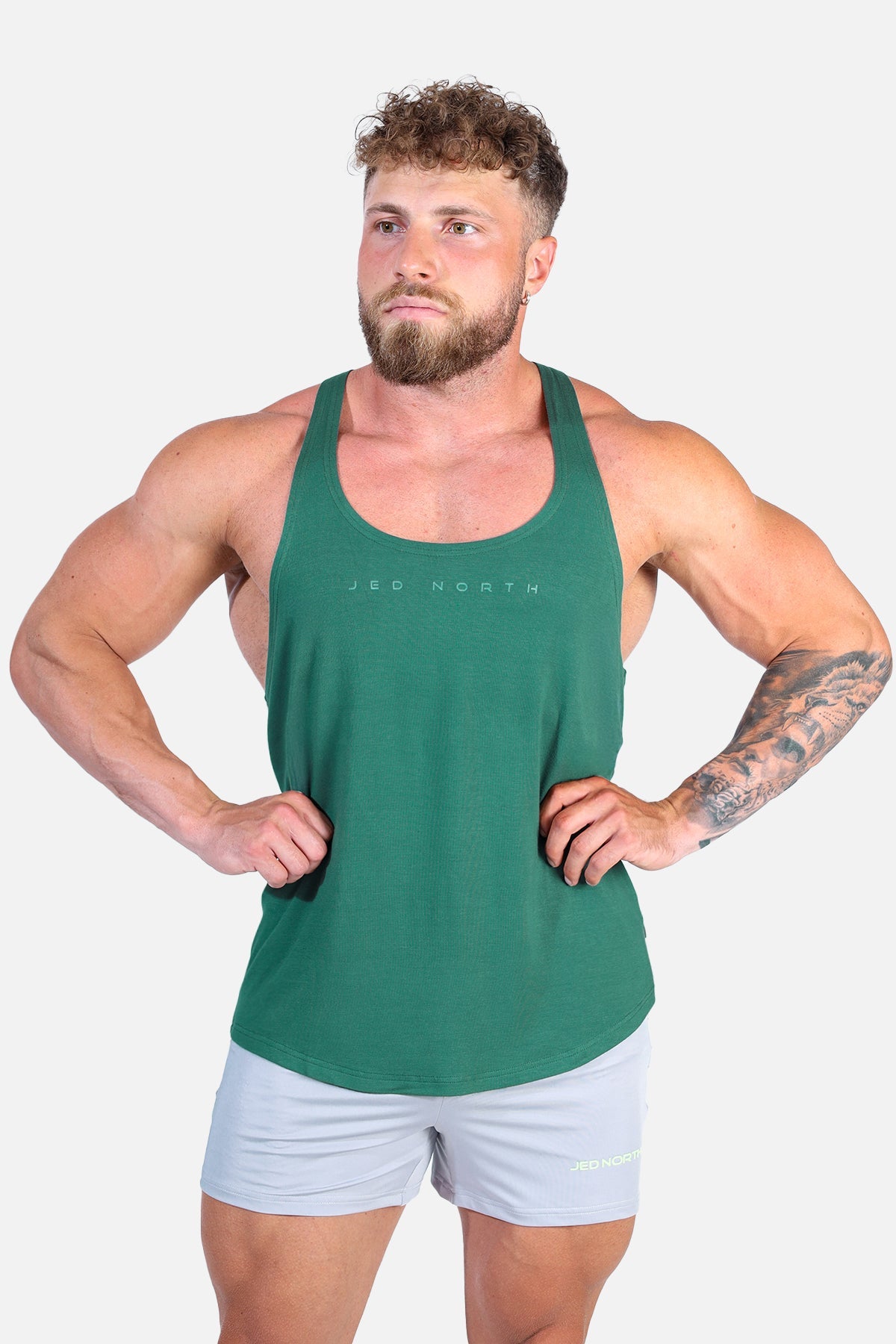 Klassischer Bodybuilding Racerback Stringer - Seegrün