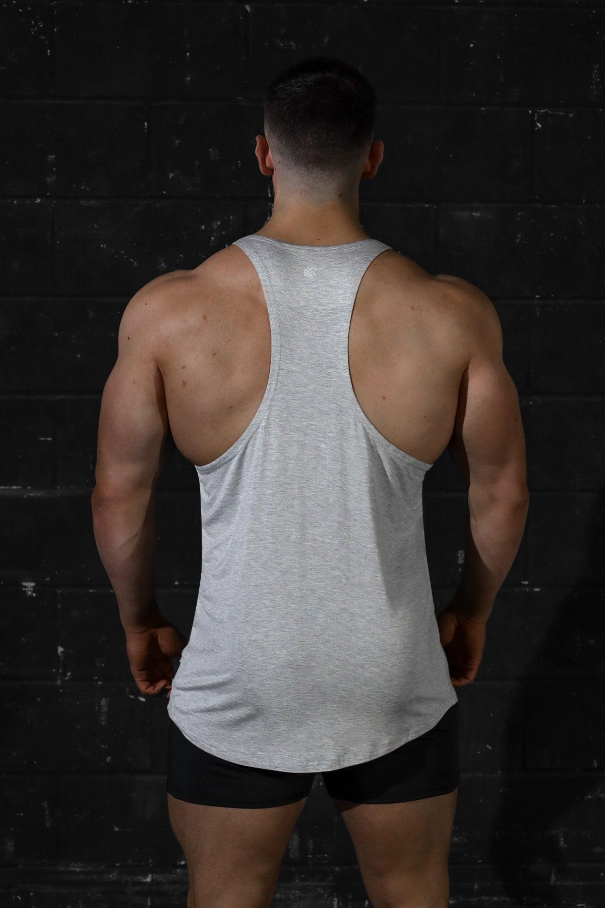 Jed North Classic Bodybuilding Racerback Stringer - Hellgrau