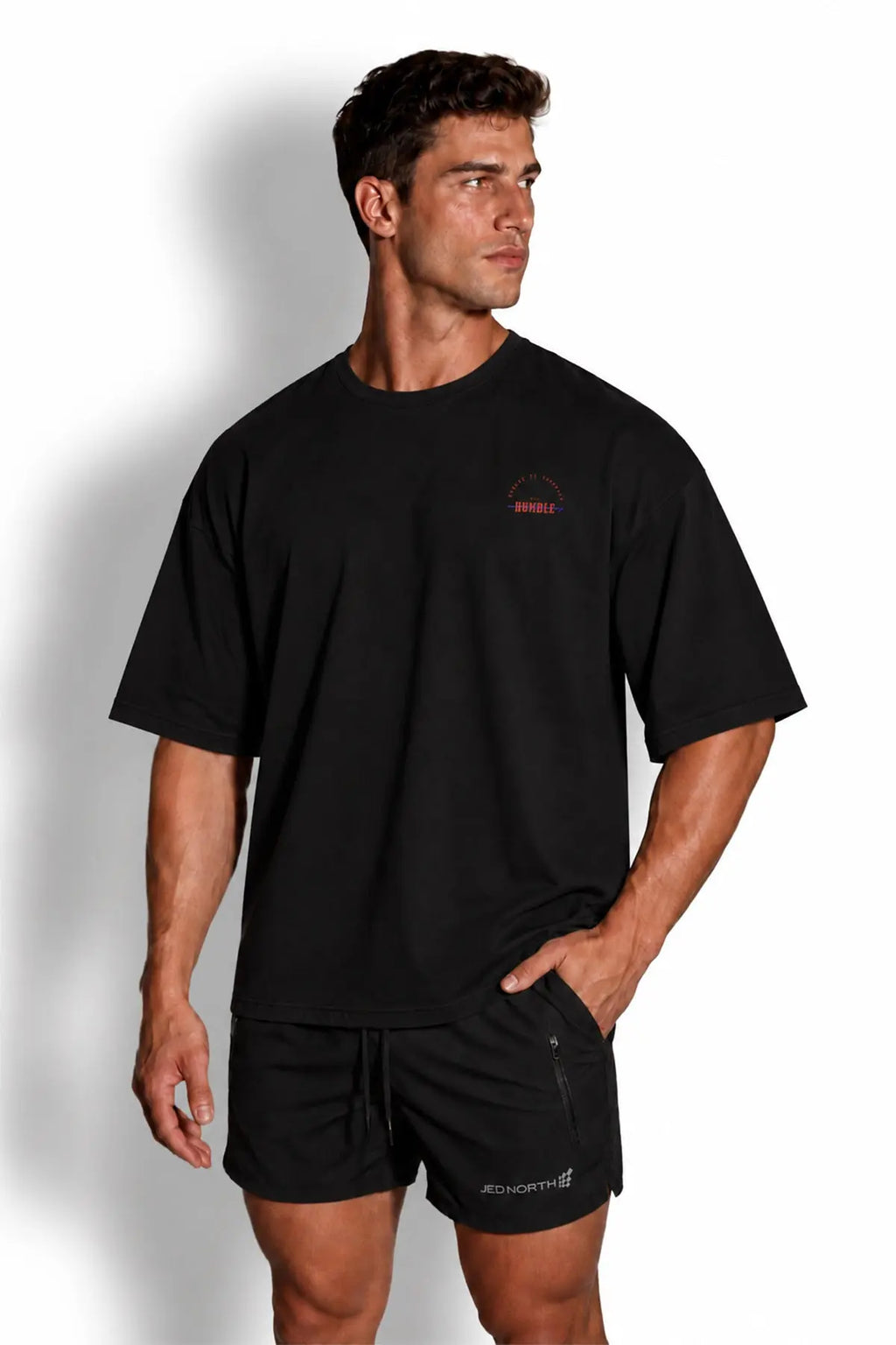 Jed North Men's Energy Oversized T-Shirt - Humble Logo Black