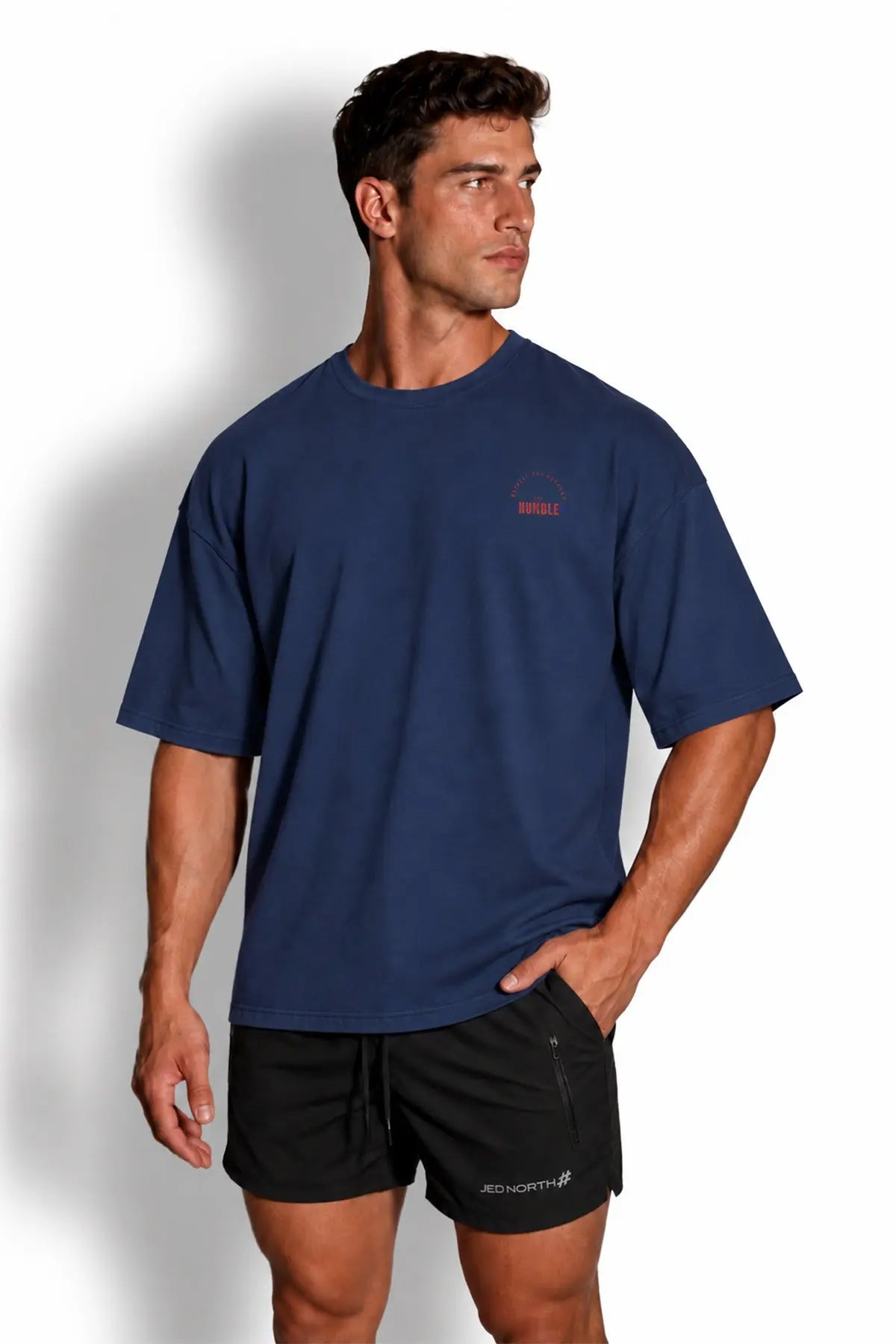 Jed North Men's Energy Oversized T-Shirt - Humble Logo Navy