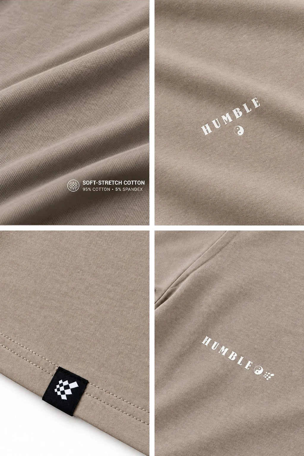 Jed North Men's Energy Oversized T-Shirt - Humble Logo Stone Gray