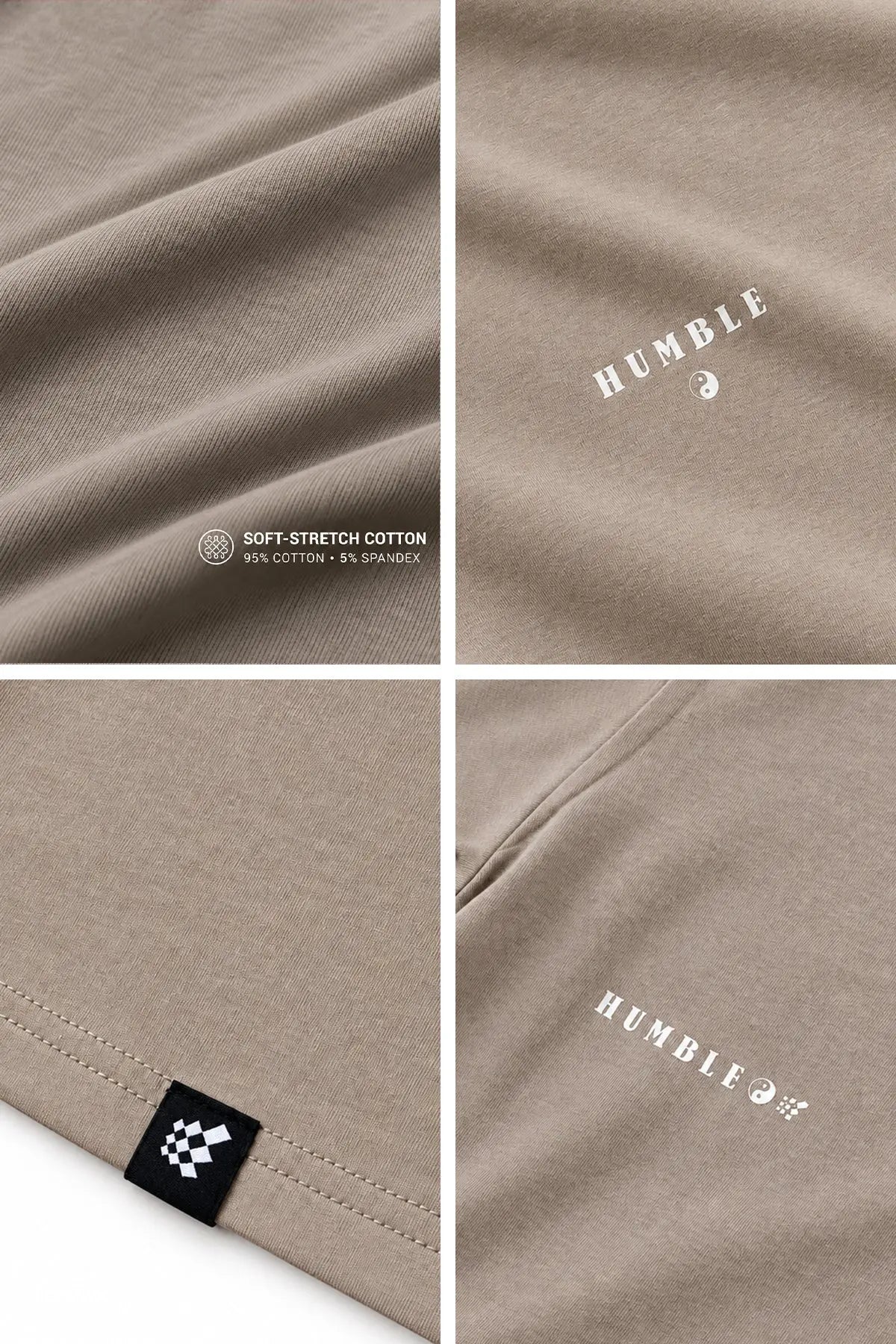 Jed North Men's Energy Oversized T-Shirt - Humble Logo Stone Gray