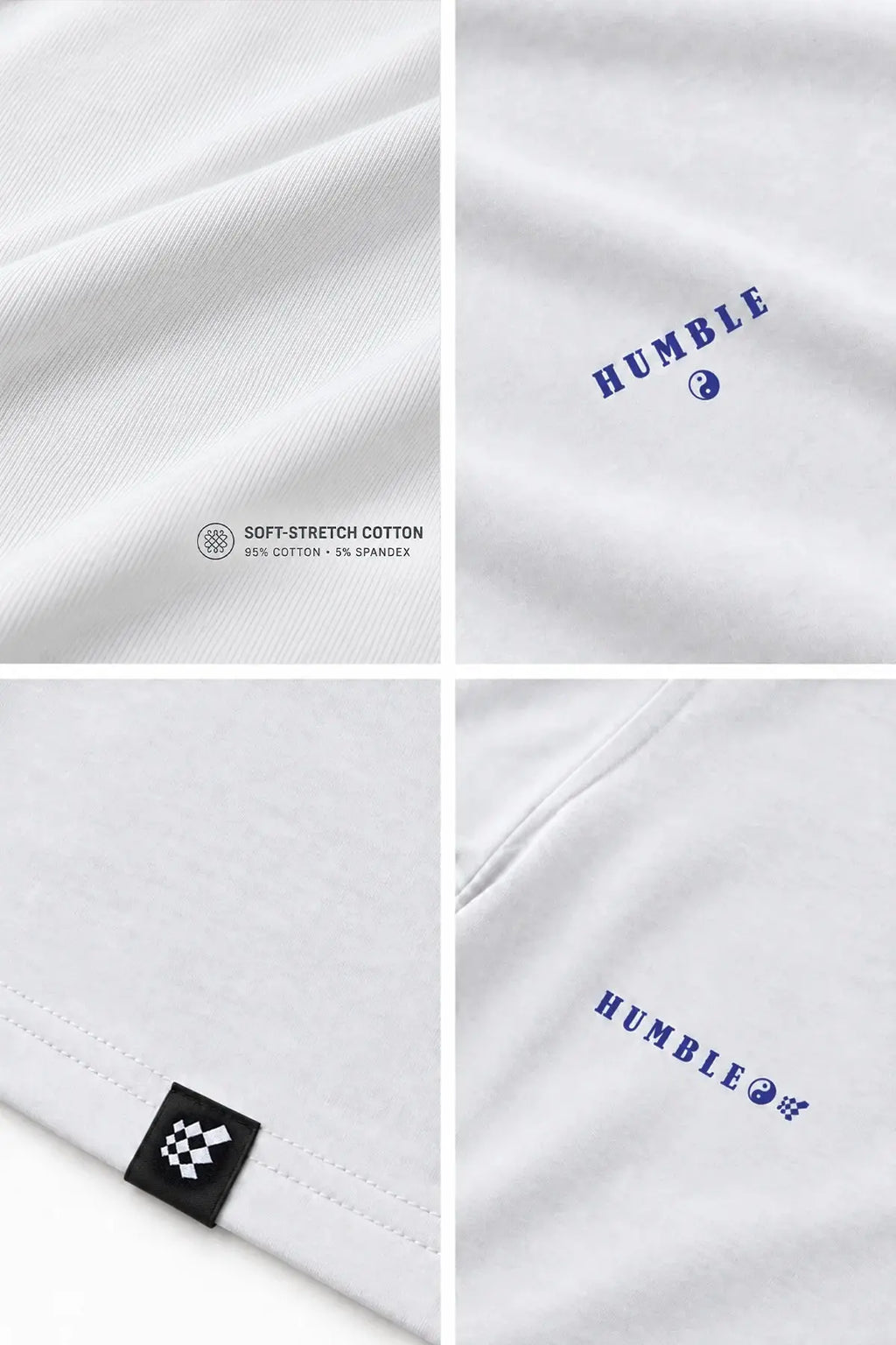 Jed North Men's Energy Oversized T-Shirt - Humble Logo White