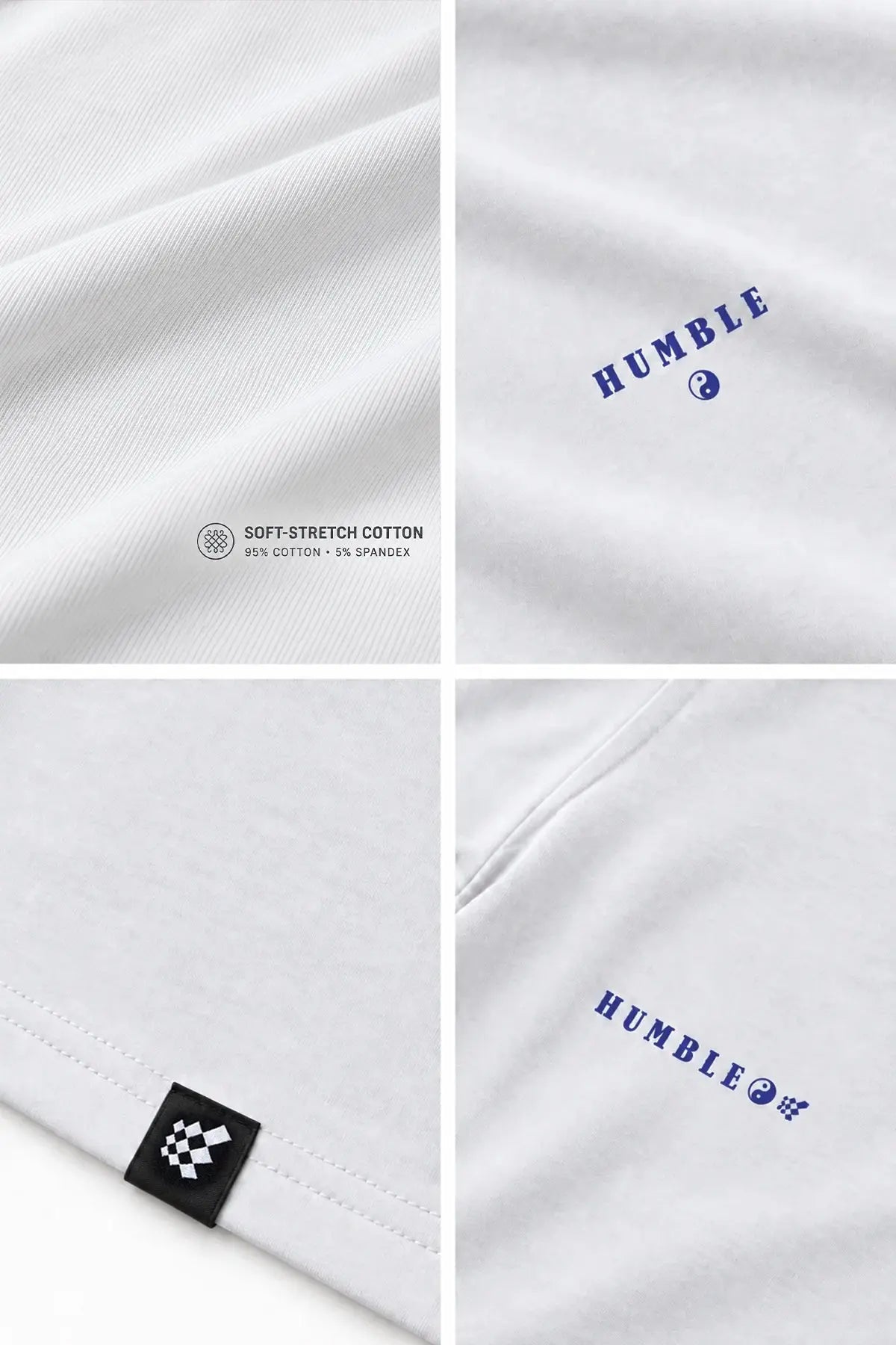 Jed North Men's Energy Oversized T-Shirt - Humble Logo White