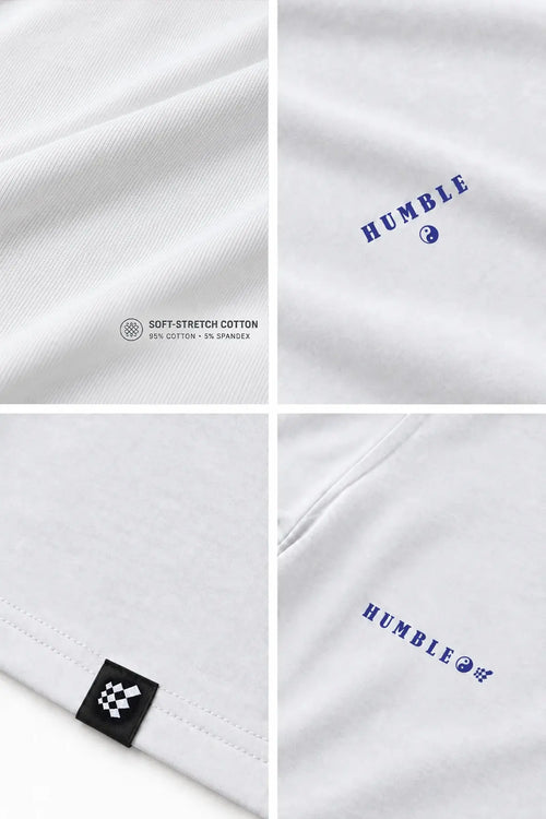 Jed North Men's Energy Oversized T-Shirt - Humble Logo White