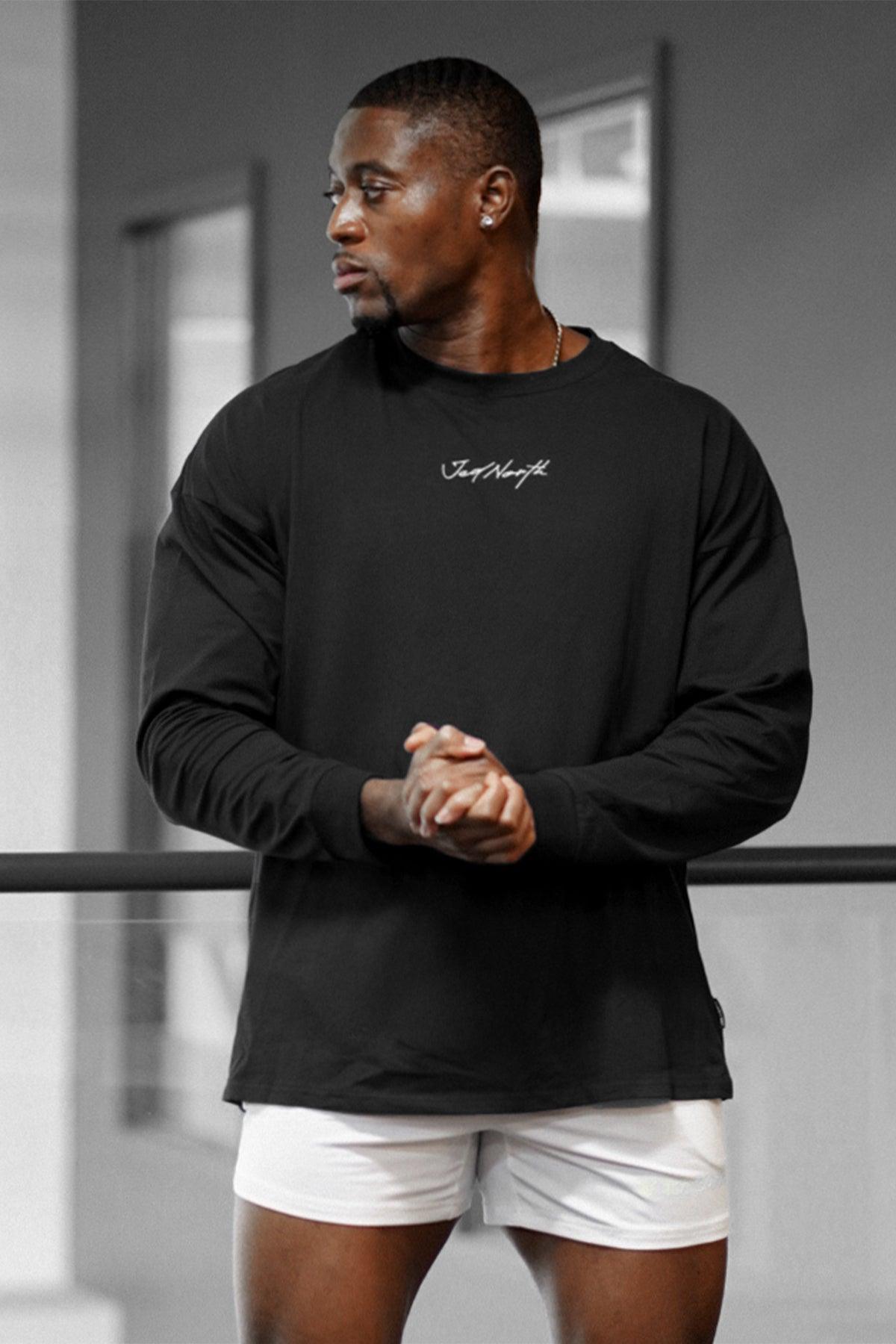 Jed North Energy Oversize-Langarm-T-Shirt 2.0 - Obsidianschwarz