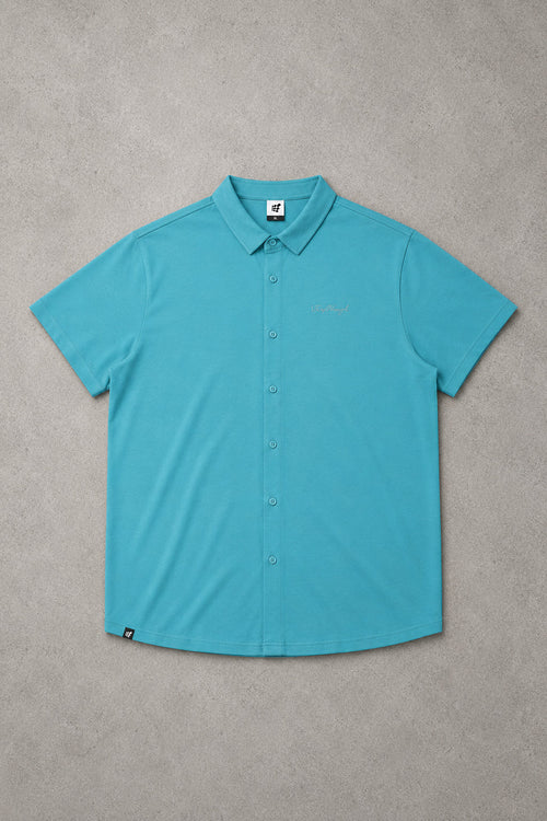 Jed North Men's Muscle-Fit Stretch Short Sleeve Shirt - Light Teal