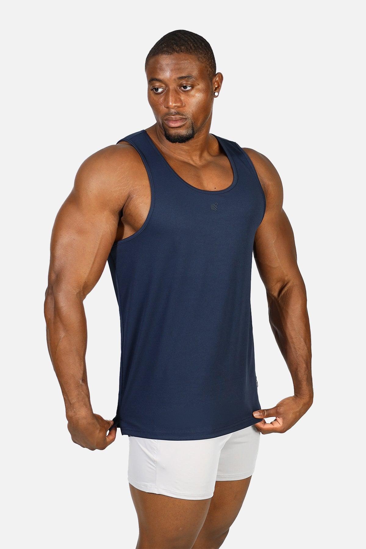 Jed North Alpha Microfiber Fast-Dry Gym Tank Top - Space Blue