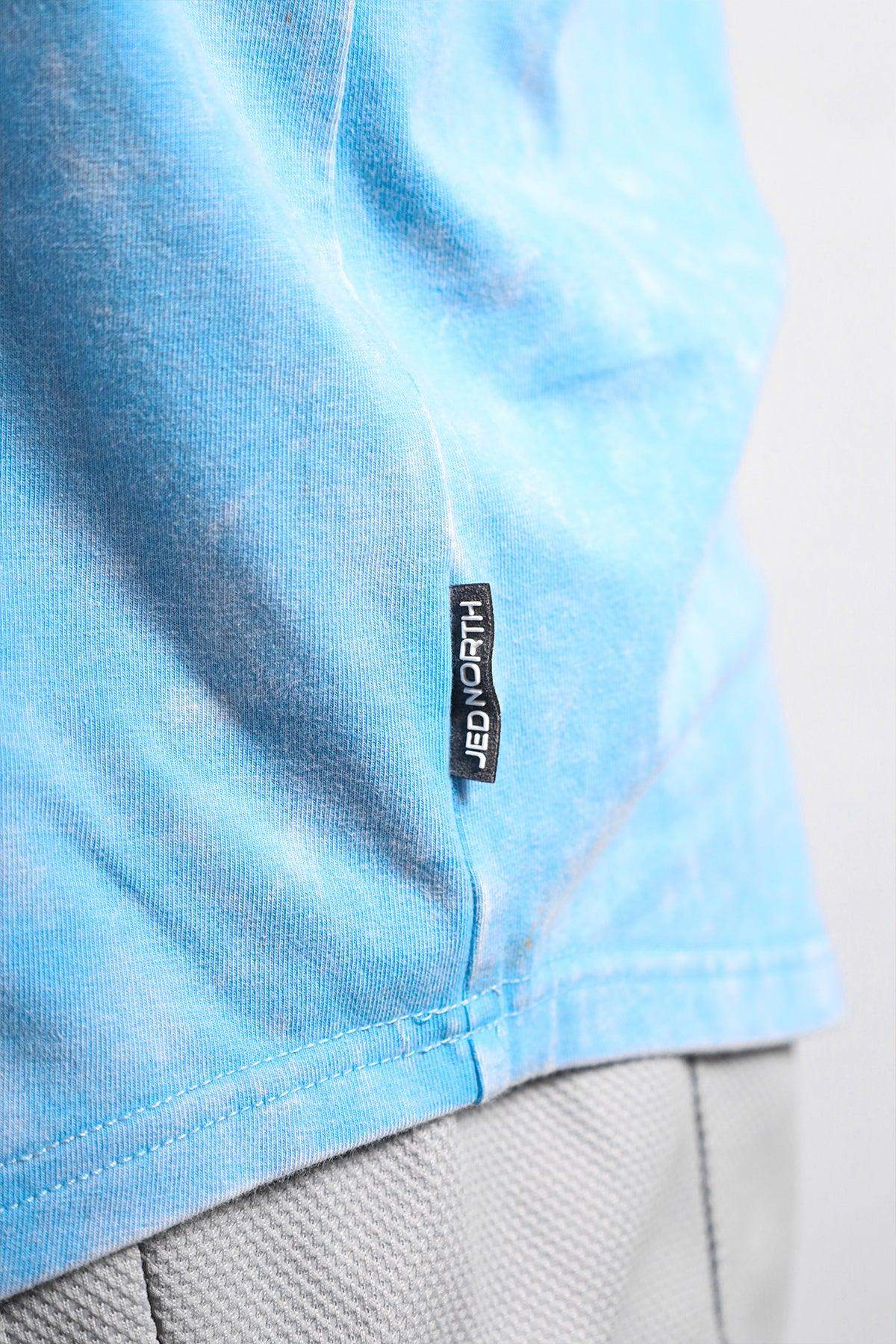 Jed North Men's Retro Washed Bodybuilding Stringer - Sky Blue