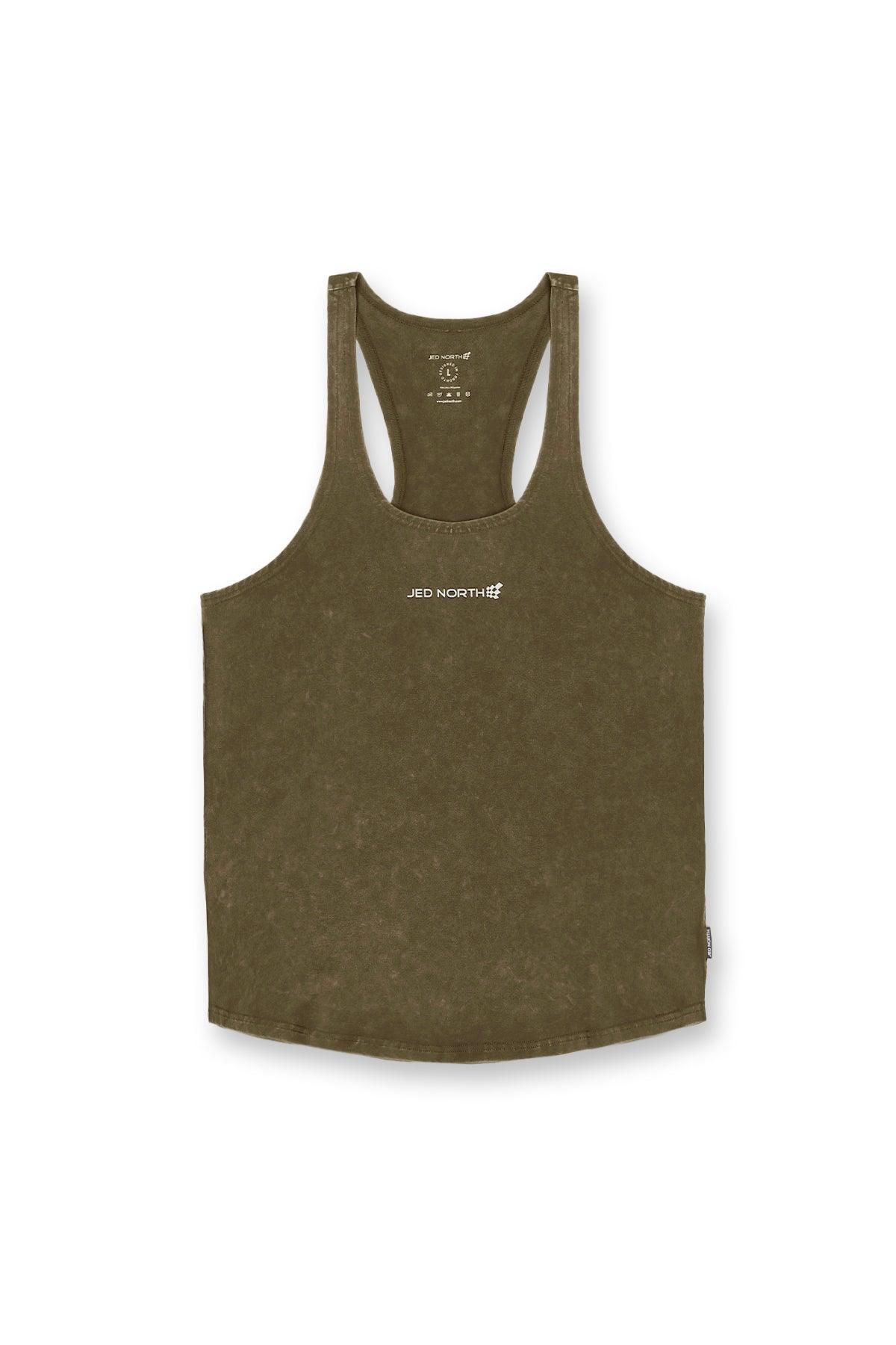 Klassischer Vintage Washed Racerback Stringer - Oliv