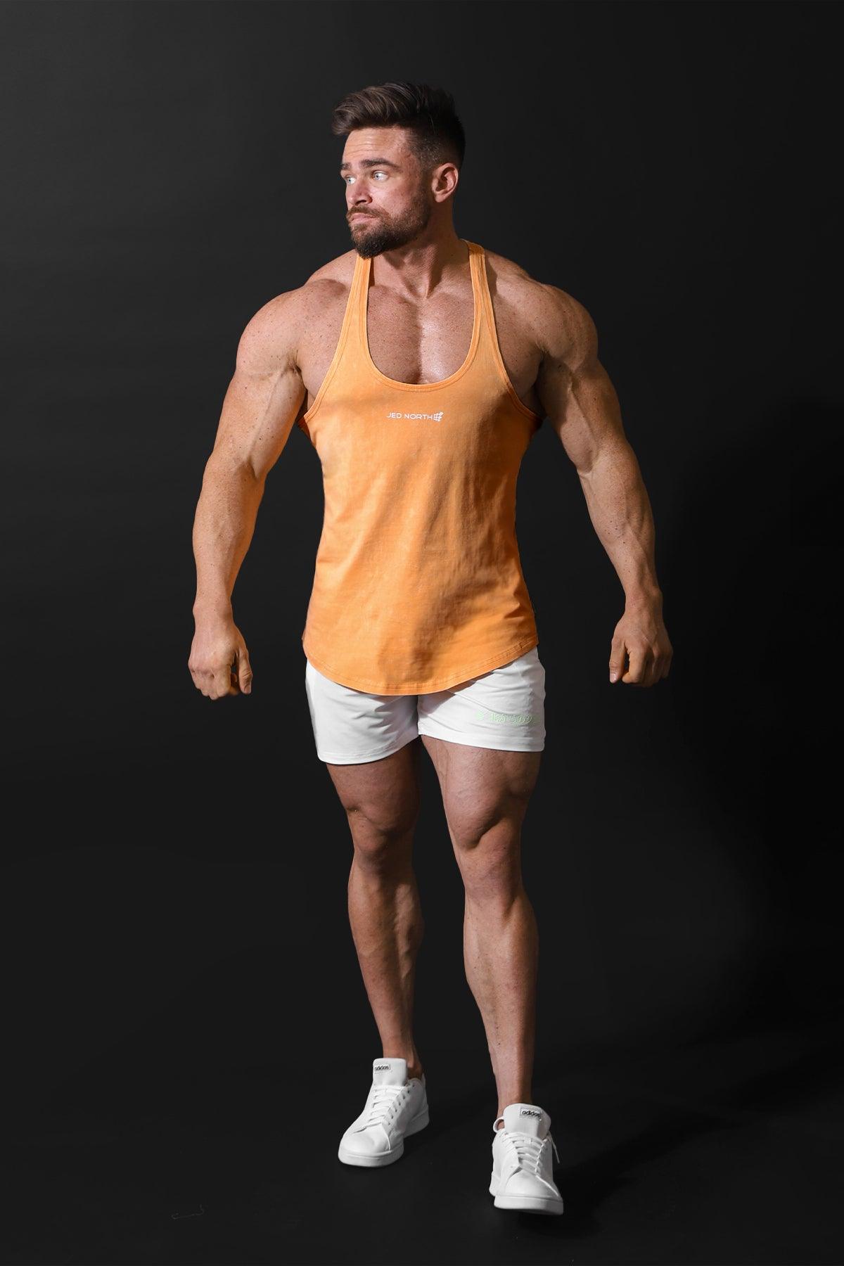 Klassischer Vintage Washed Racerback Stringer - Hellorange