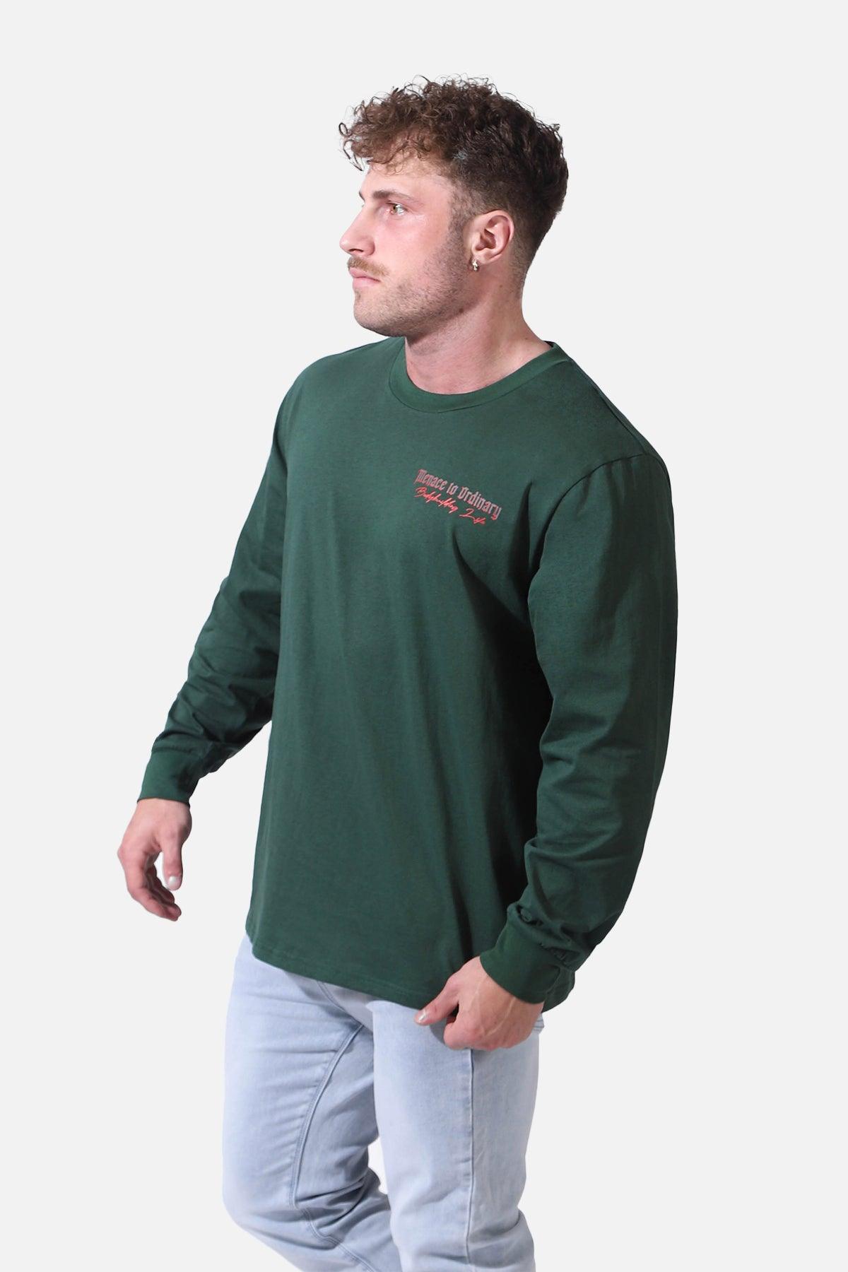 Retro Gym Long Sleeve T-Shirt - Dark Green