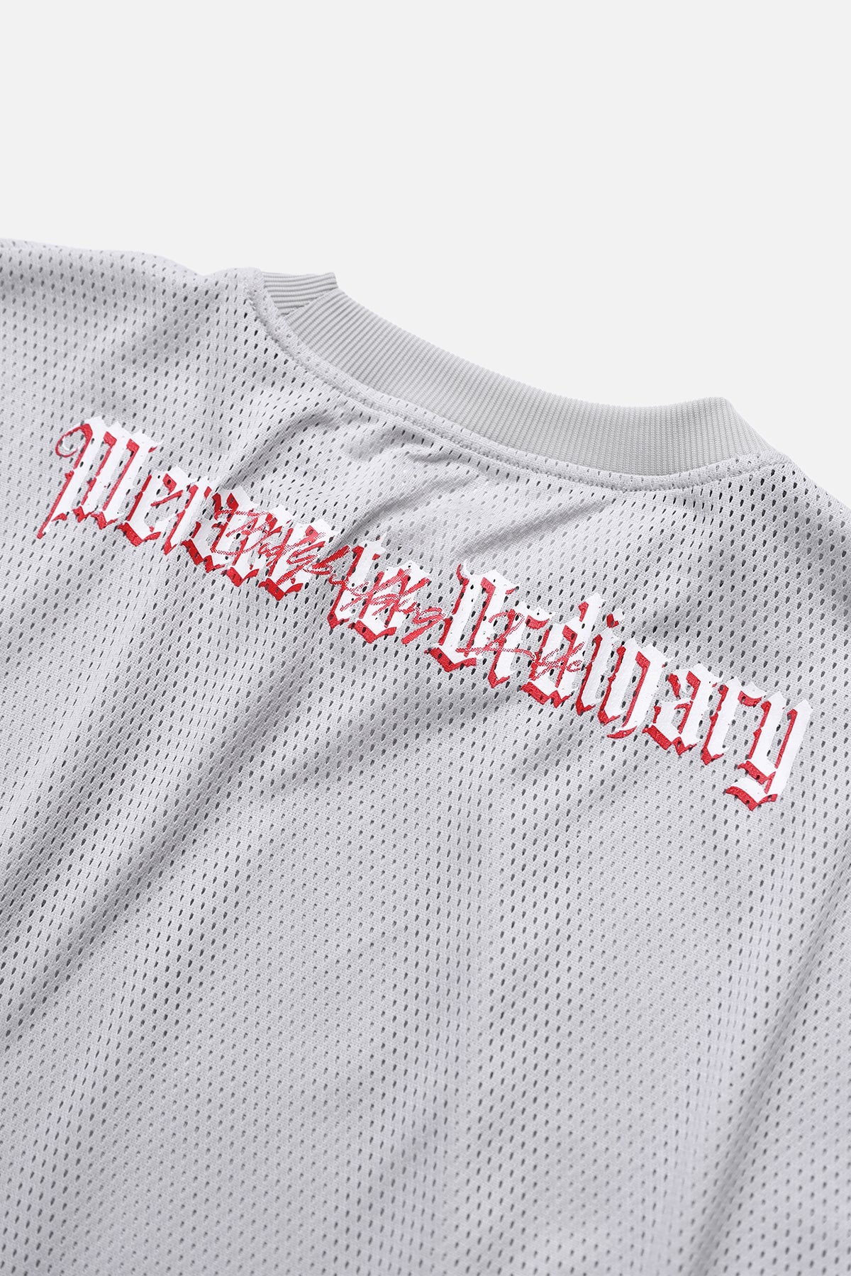 Retro Oversized Mesh T-Shirt - Light Gray