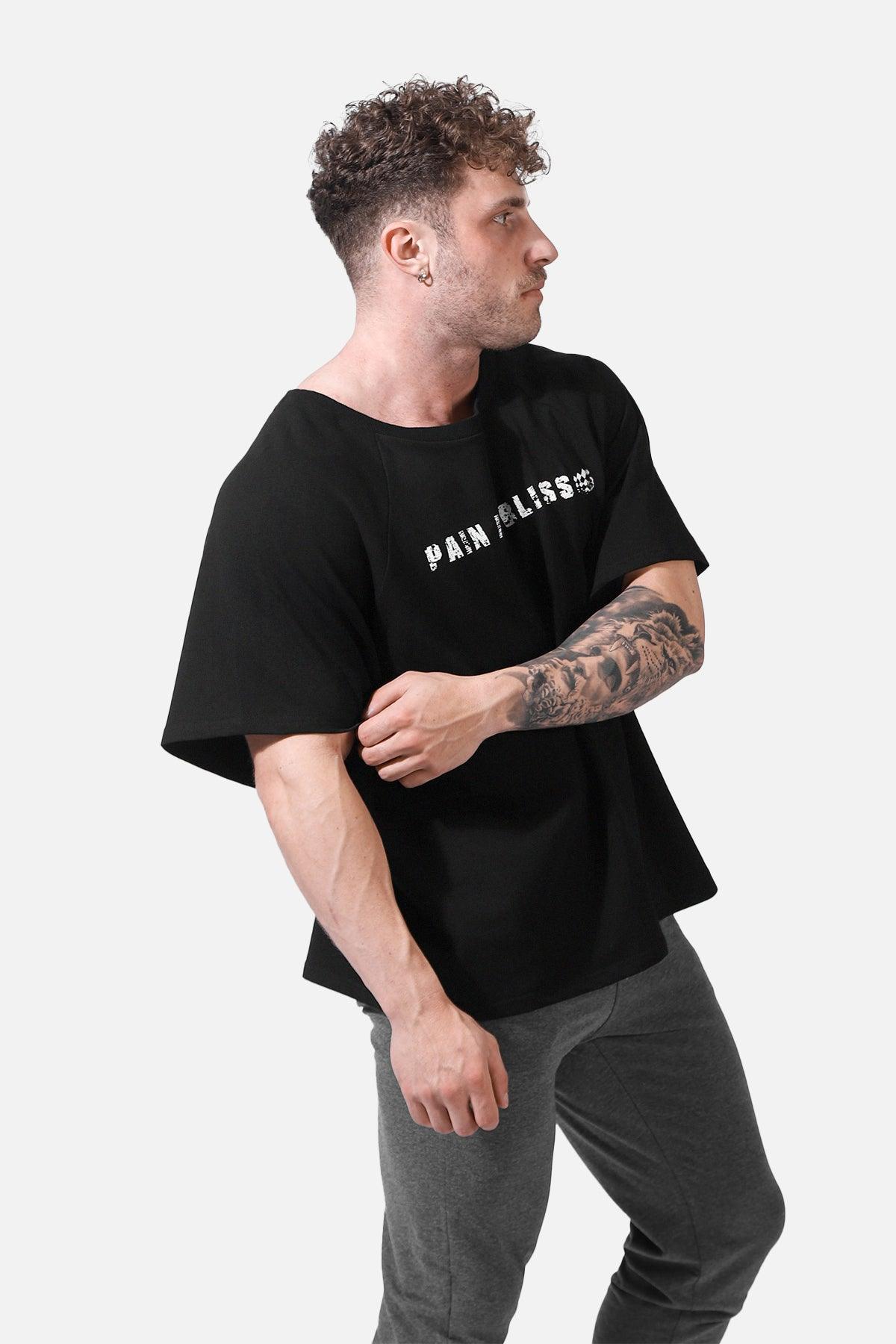 Oversized-T-Shirt im Retro-Bodybuilding-Stil - Schwarz