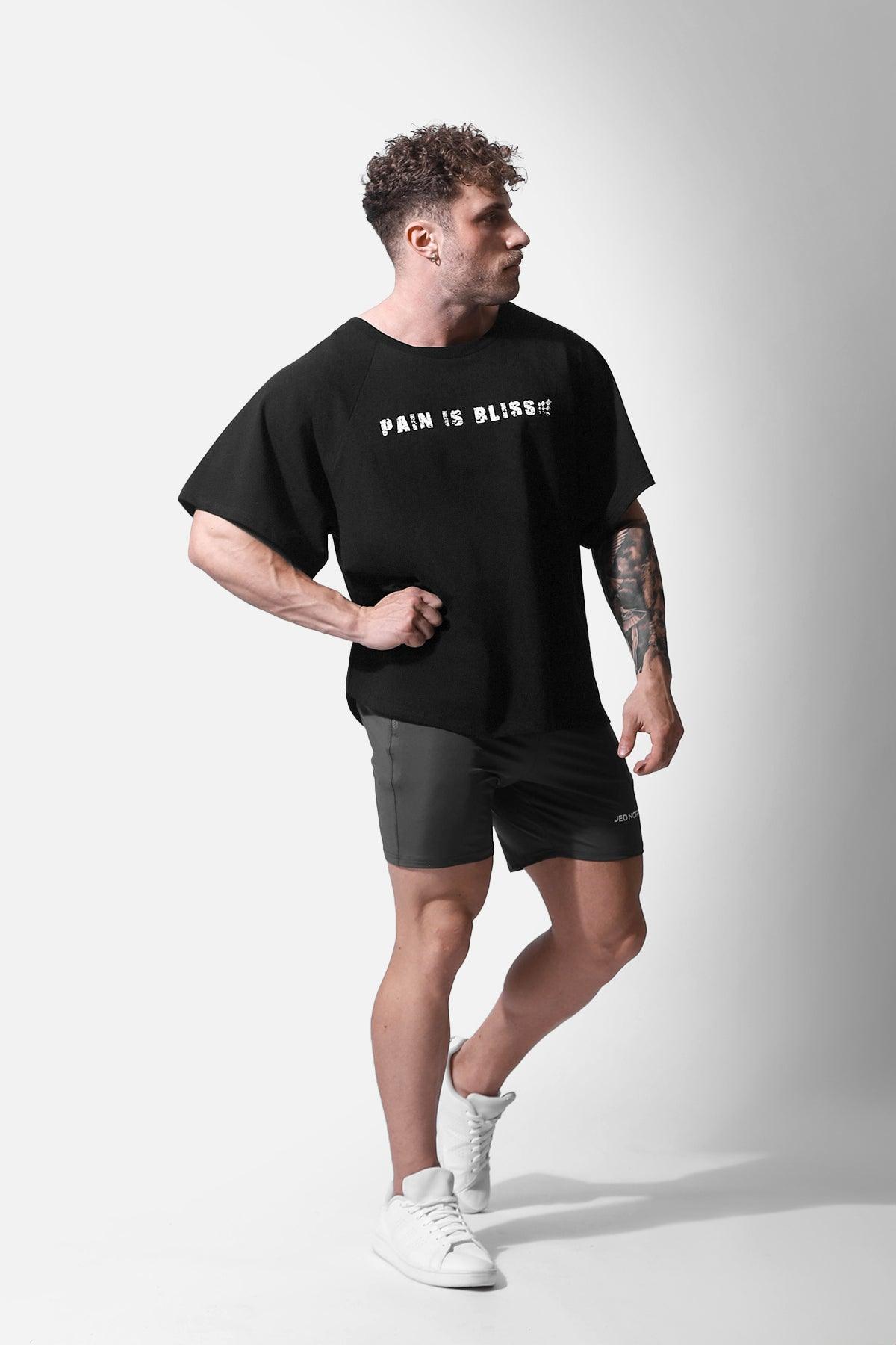 Oversized-T-Shirt im Retro-Bodybuilding-Stil - Schwarz